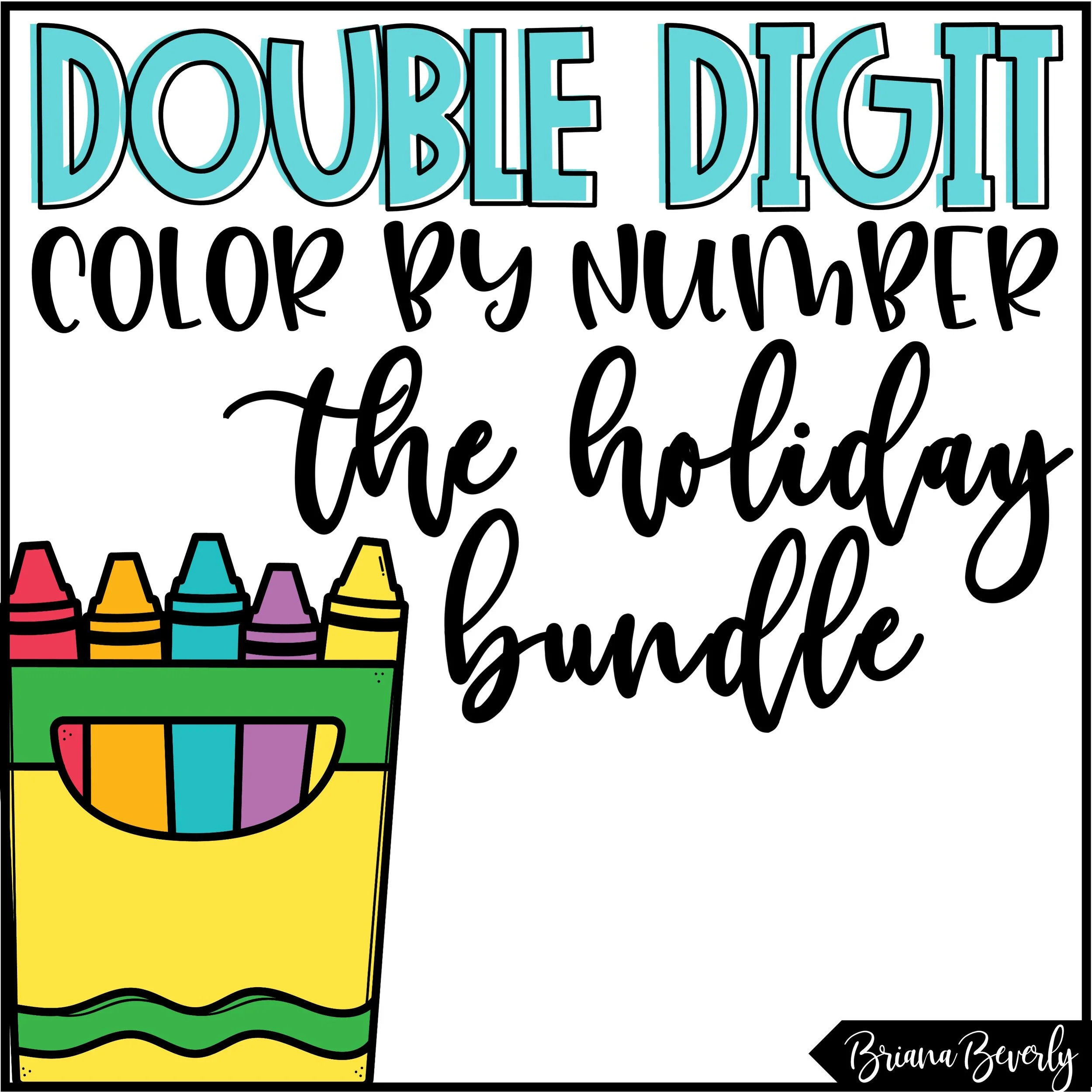 Double Digit Addition & Subtraction Color by Number HOLIDAY BUNDLE