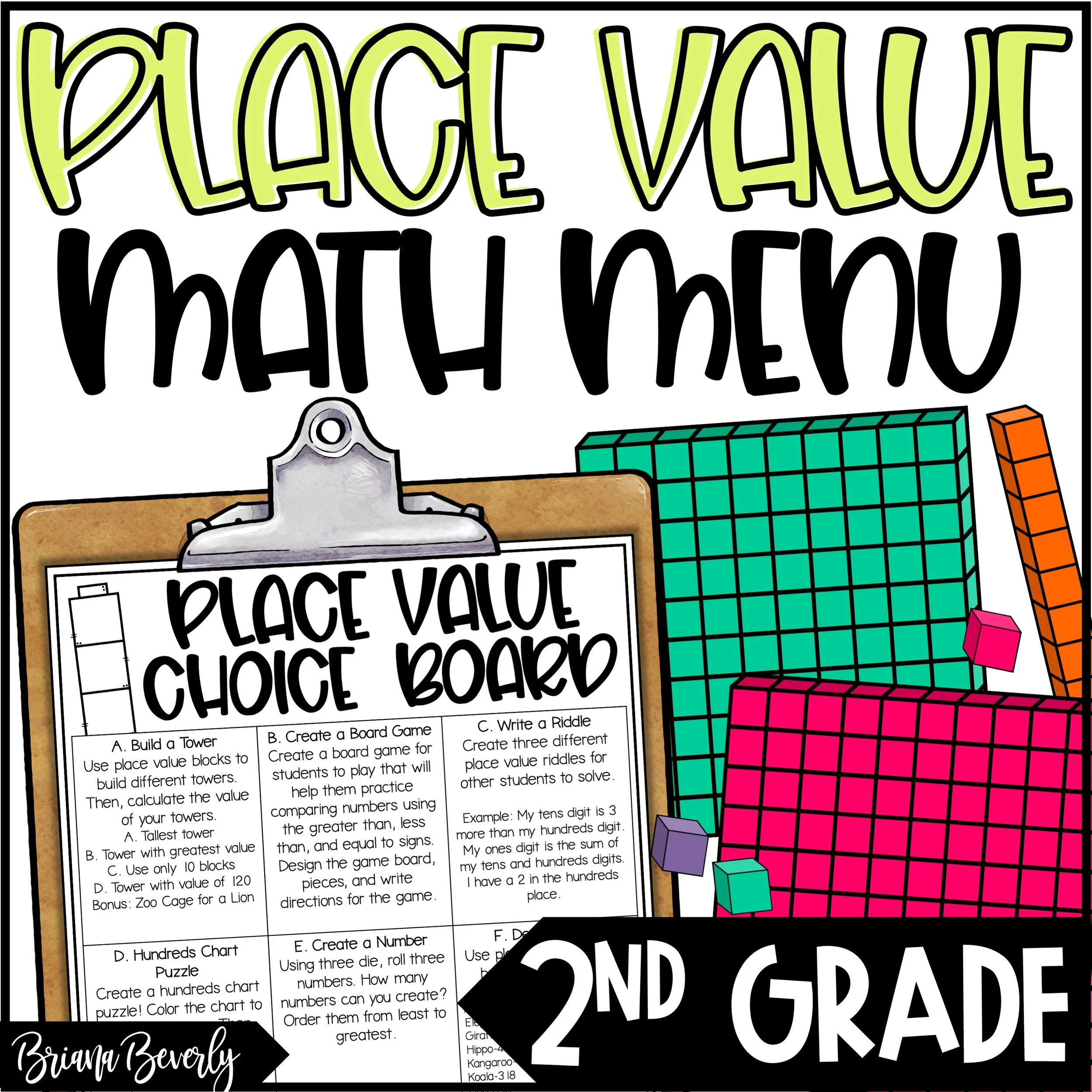 Place Value Enrichment Activities - Math Menu
