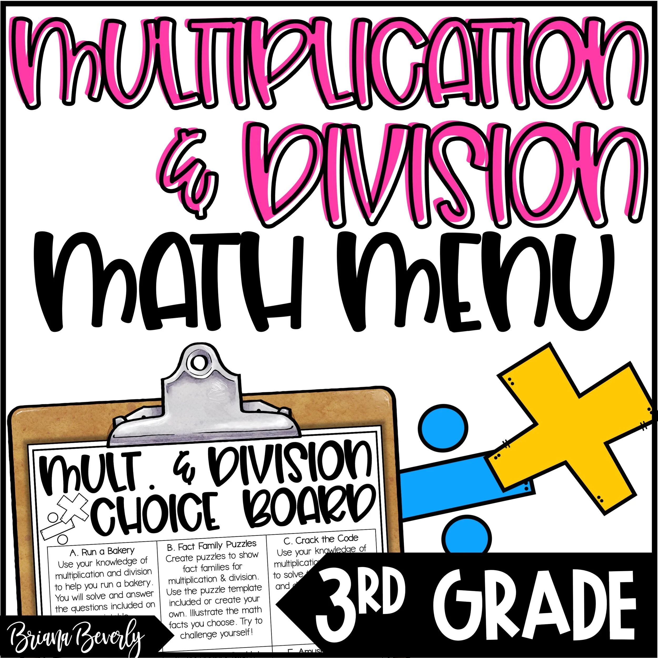 Multiplication & Division Enrichment Activities - Math Menu, Choice Board
