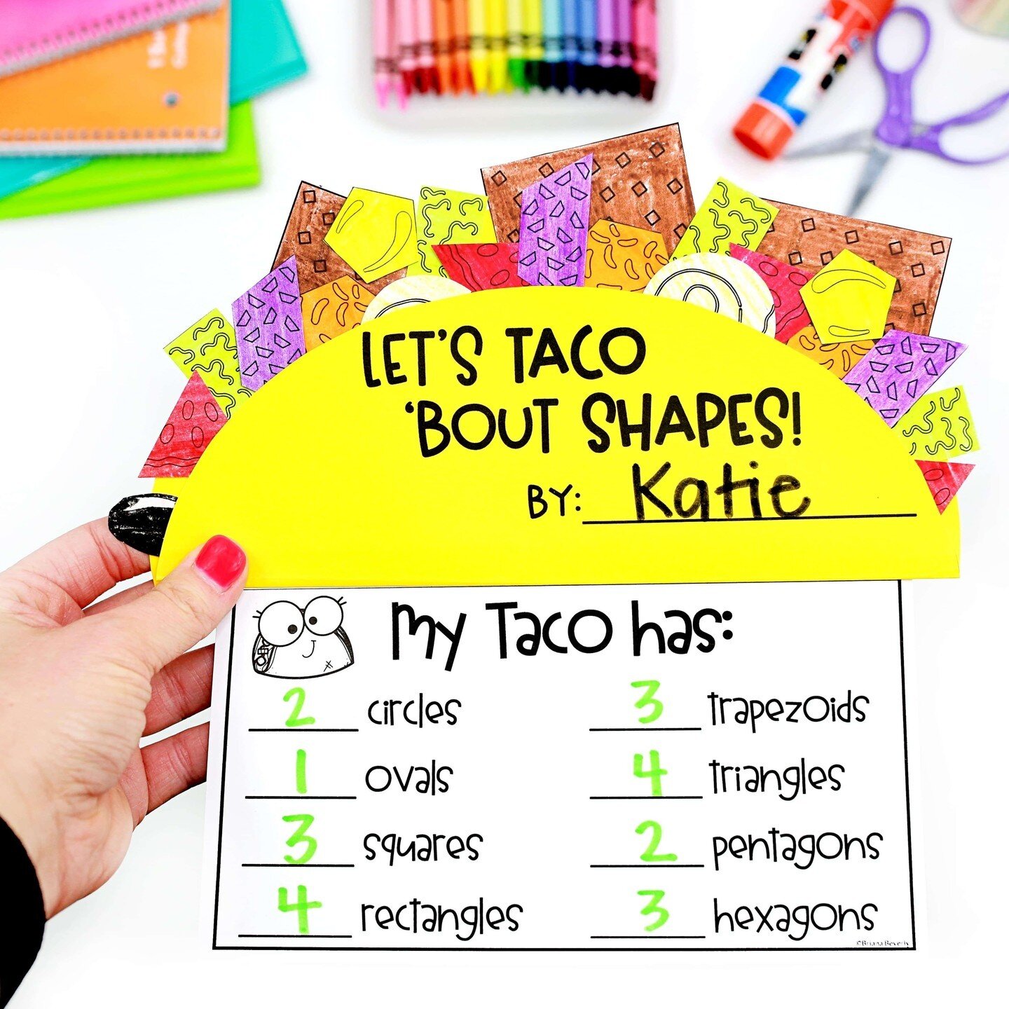 🌮 Happy Taco Tuesday! Have you taught your geometry unit yet? This little taco craft is one of my favorite ways to wrap up our unit. Students can show what they've learned, and you get an adorable bulletin board display out of these fun little tacos