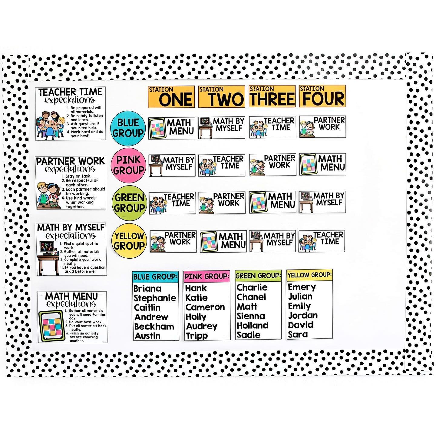 My Math Stations rotations board has gotten a biiig update, and I'm kind of in love! 😍 It includes editable *everything* so that you can perfectly customize it for your own classroom. The expectations posters might be my favorite - post these around