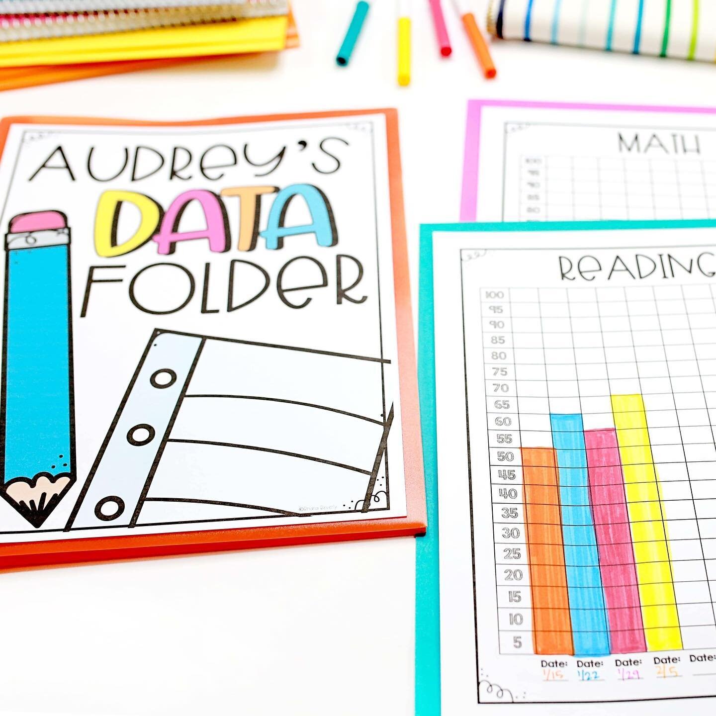 Student data folders were one of those things that was initially a school initiative that we had to do, and then I grew to love them! My students enjoyed seeing and charting their progress, and setting goals for themselves. My very favorite part was 