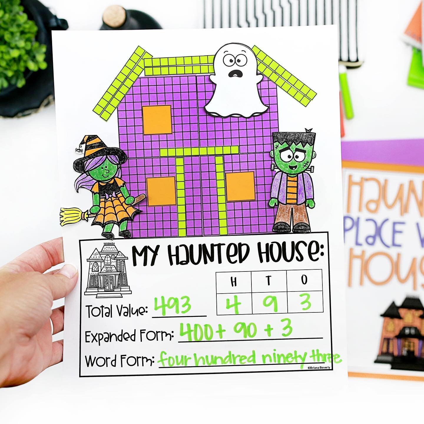 Place Value Haunted Houses! 👻 The perfect way to hit some place value skills this week while embracing the craziness of the sugar-filled season. 

Students can use the printable base ten blocks and spooky characters to create their own haunted house