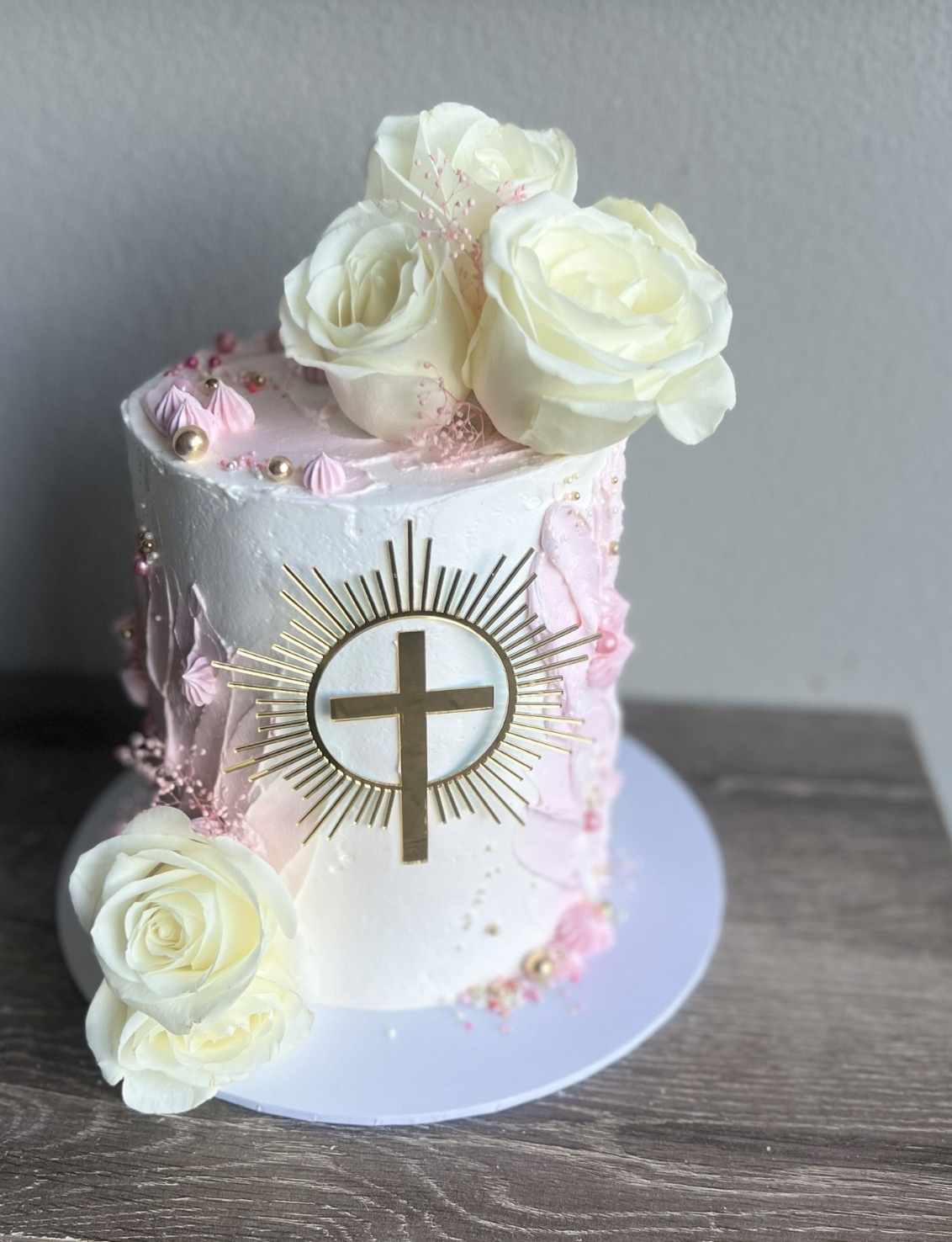 Religious Cake - Gold Cross
