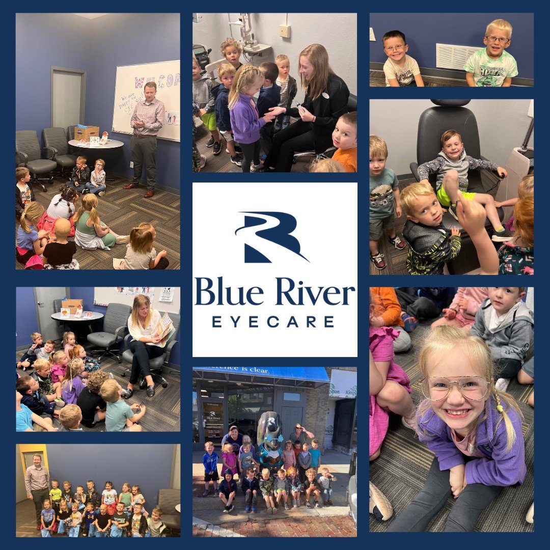 We had so much fun hosting the St. Gregory's Pre-School classes for a field trip the past two days. It was a great opportunity to show the kids what an optometrist does for a living, and what Blue River EyeCare is all about!
 #BlueRiverEyeCare #Marys