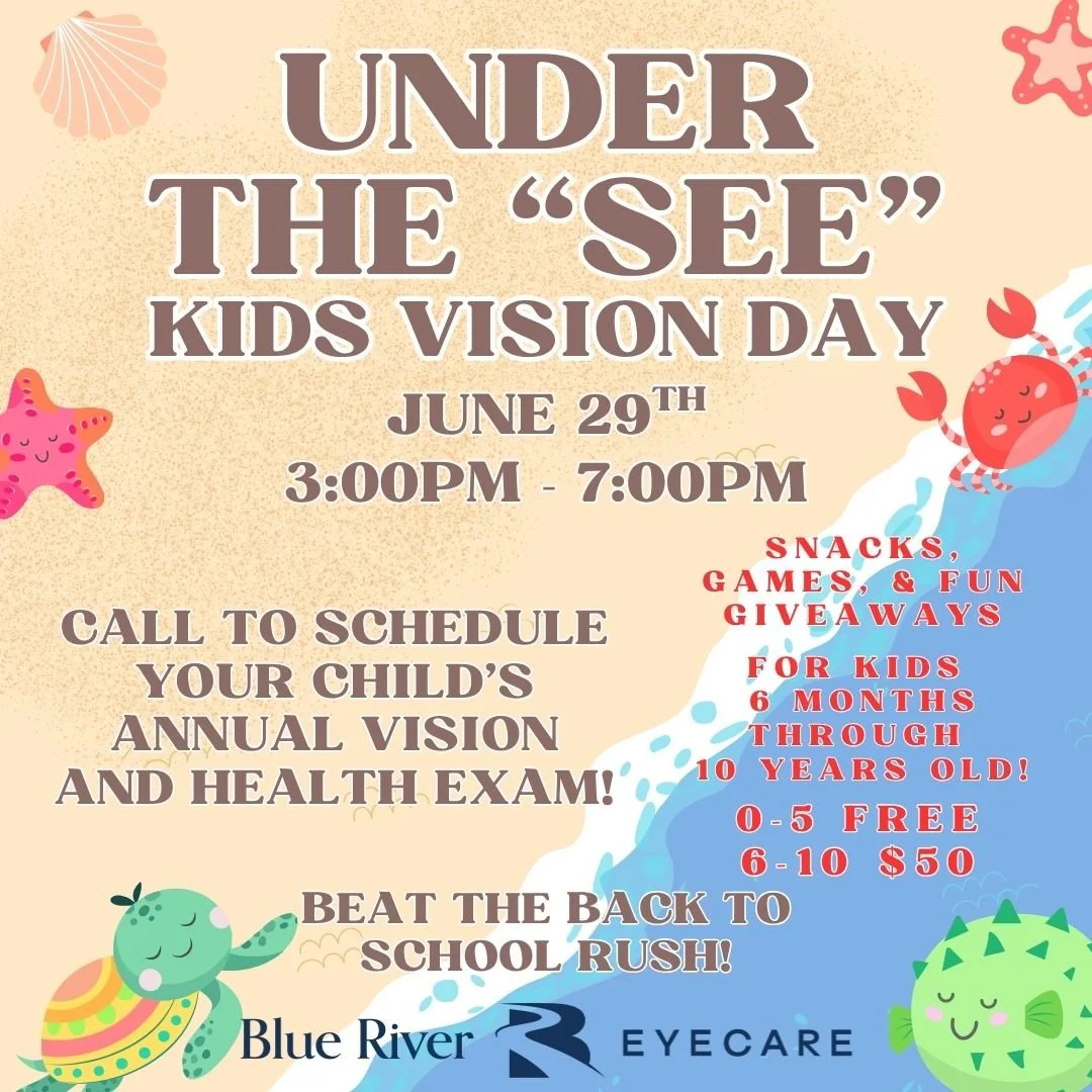 🐠 You don't want to miss this! 🌊

Beat the back to school rush this year - join us on June 29th for our Under the "See" Kids Vision Day from 3:00pm - 7:00pm.

Enjoy snacks, games, and fun giveaways.

For ages 0-10. 0-5 FREE, 6-10 only $50