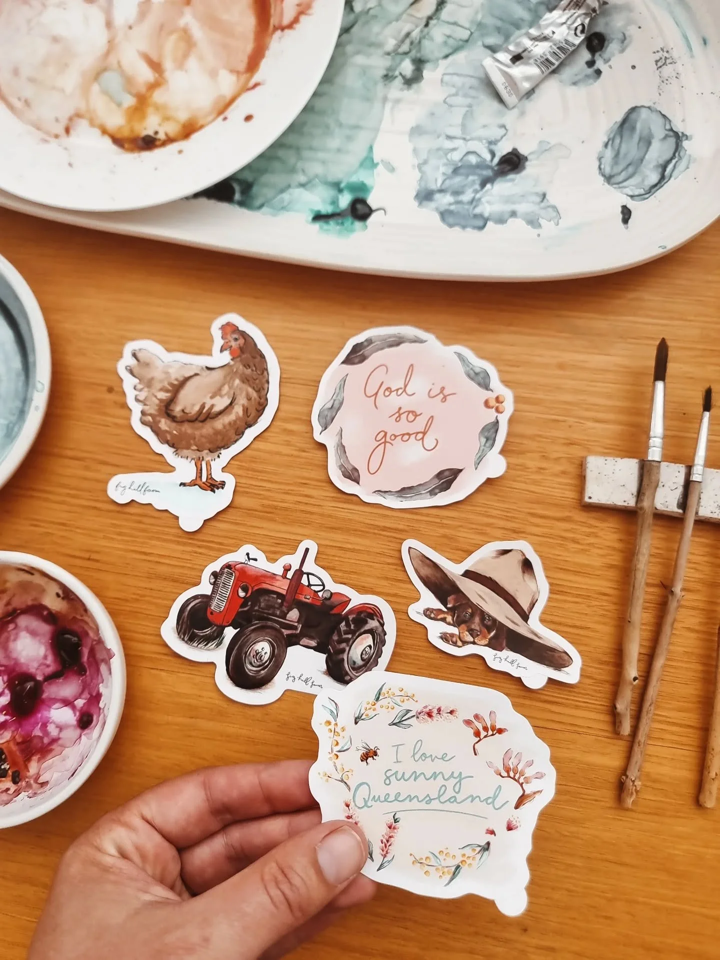 Bundling up these little cuties ready to post out today! They've been popular. It's not hard to see why! The stickers are so waterproof and durable that you can put them on anything. What a great (and affordable) way to bring more art into your life!