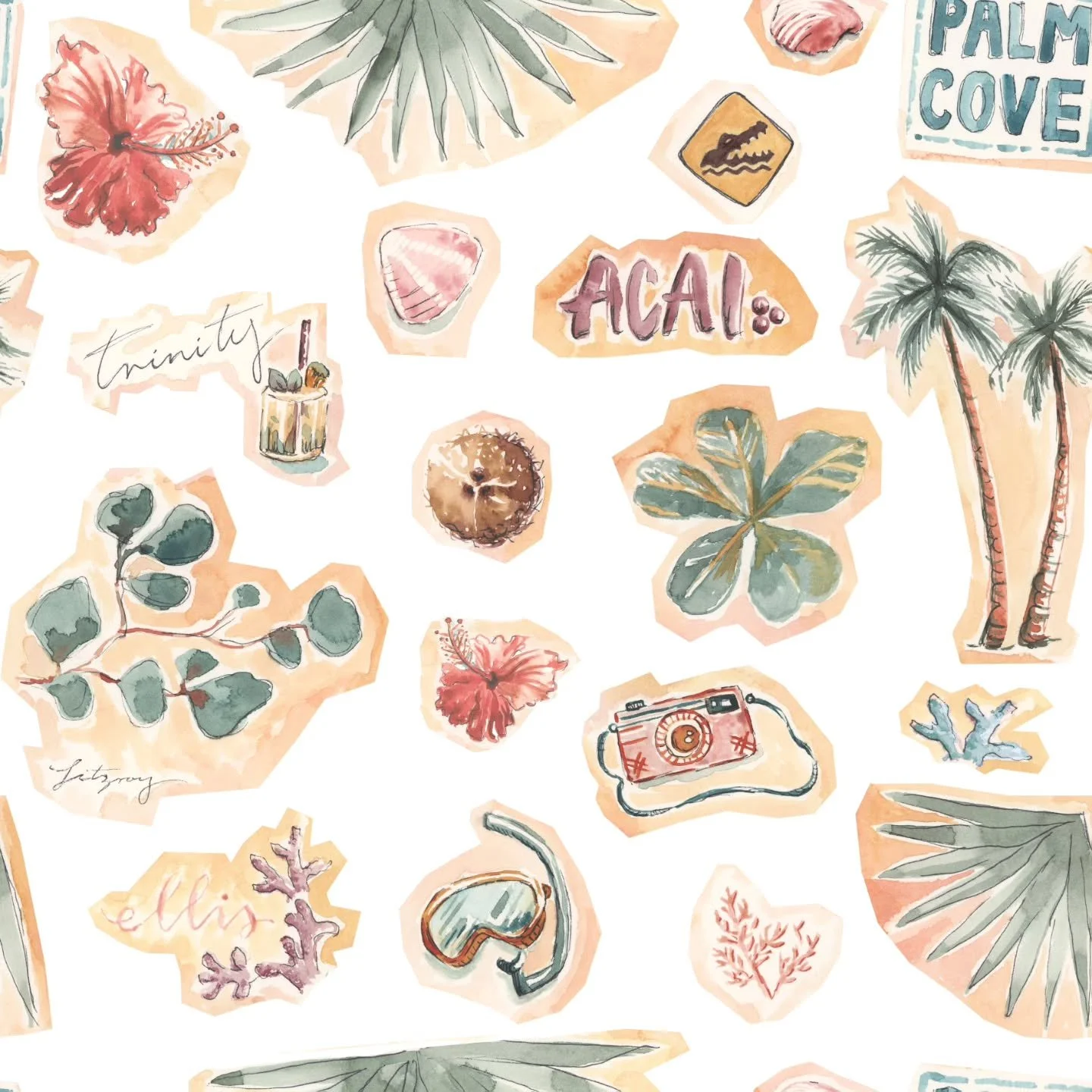 Part of my heart is in Far North Queensland. 🌴
I was born there. I spent a lot of time there growing up. I have lots of lovely memories of time spent with family there! 
This fun little pattern is a collection of some of my favourite things hopping 