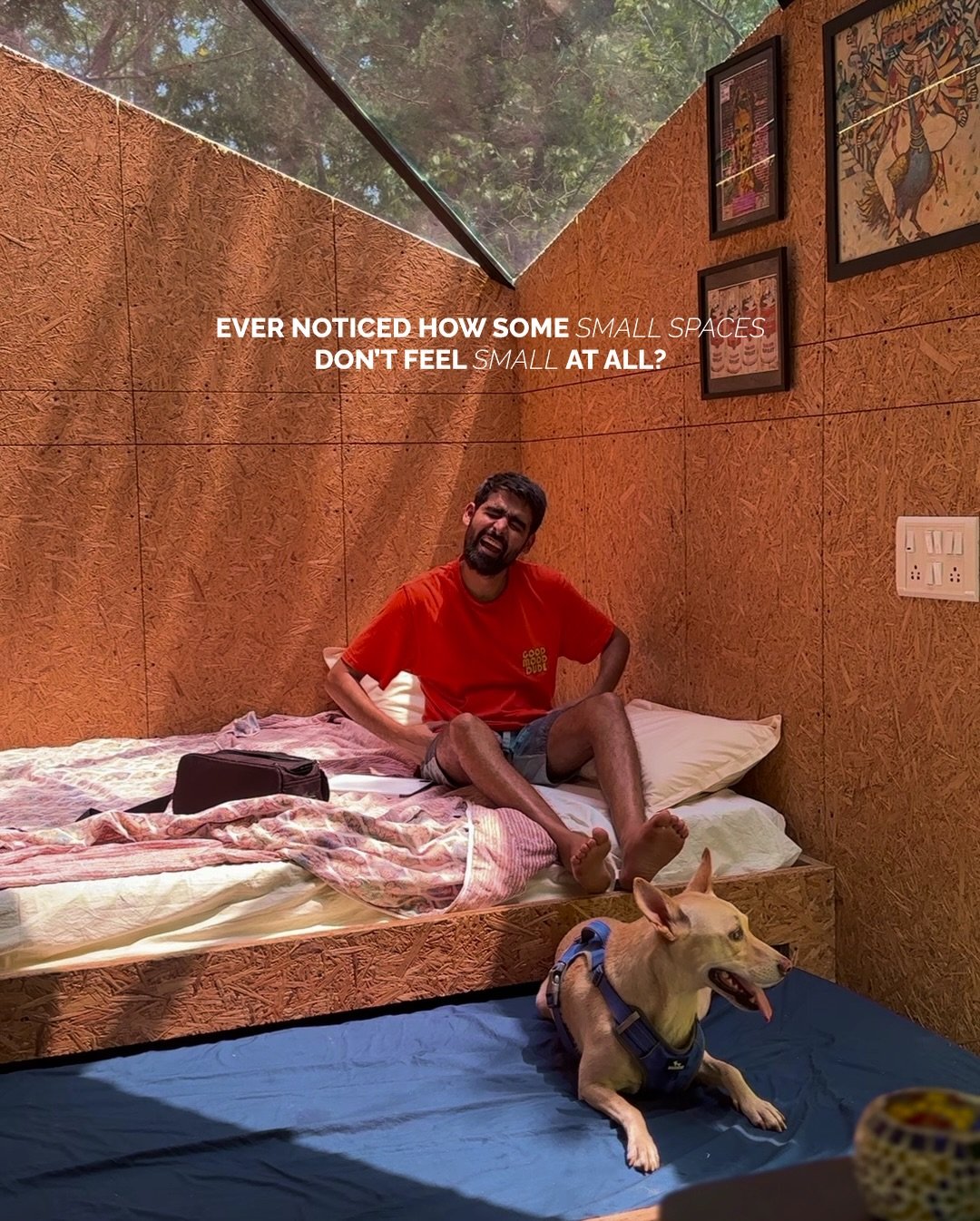 Some spaces don&rsquo;t try to impress you.
They simply make sense the moment you step in.

The light falls right.
The height feels considered.
Every corner has a purpose, so nothing feels crowded.

Outside, nature does what it always does, slows you