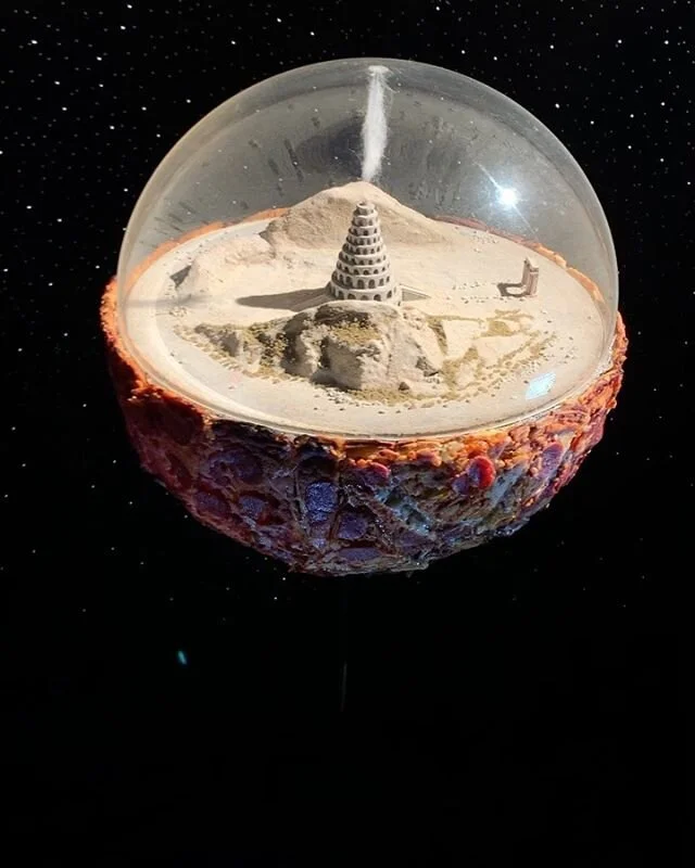 Over the millennia they ate half way through their planet. #planetpizza #wip #towerofbabel #archdetriomphe #hieronimusbosch #miniatures #pepperoni