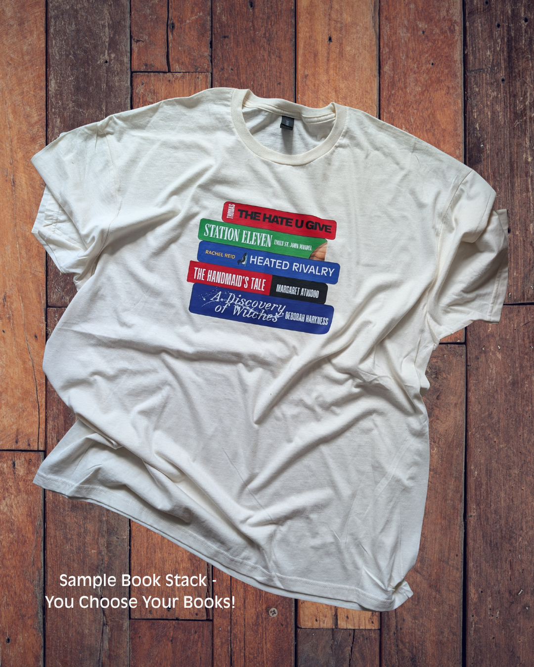 Build-A-Book Stack Custom T-Shirt or Tote Bag