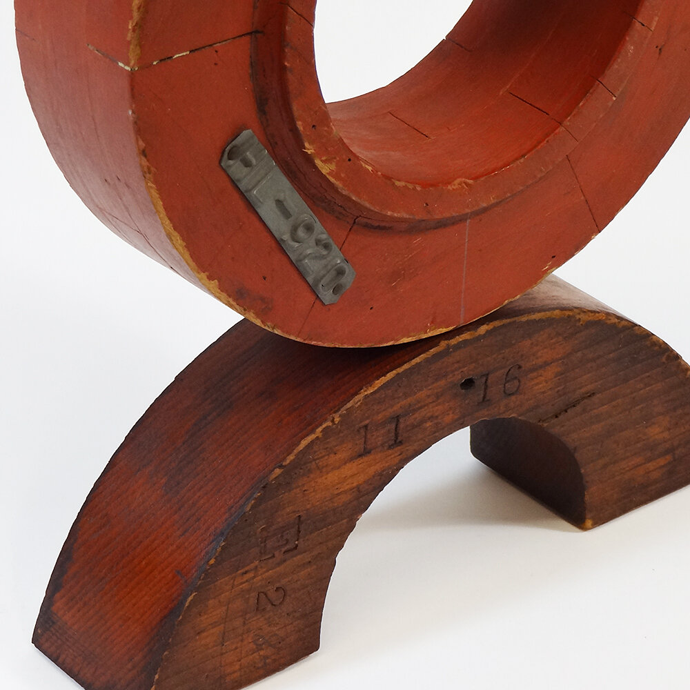 Modern Table Sculpture made with Vintage Foundry Molds is the Alchemical Symbol for Cobalt