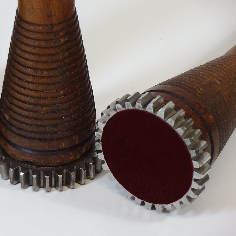Three Industrial Beehive Bobbin Candlesticks Come With Soft Felt Table Protectors