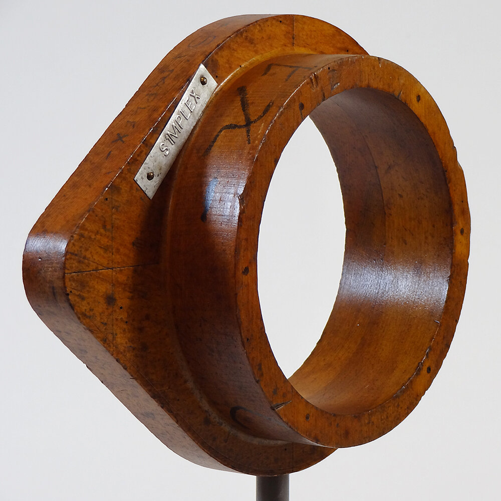 Wooden Foundry Pattern Table Sculpture Still has the Original Tin Labels from the Foundry