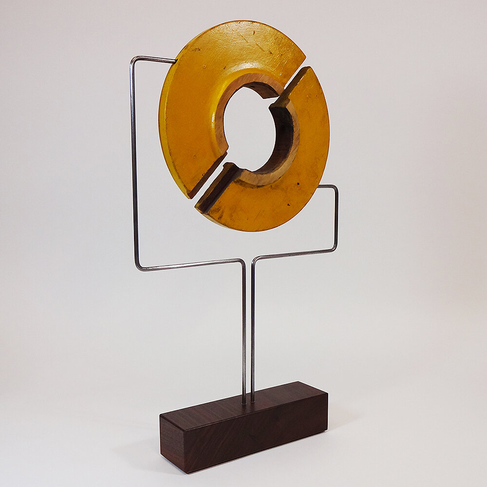 Tabletop Sculpture with Wooden Foundry Molds Shown from the Reverse