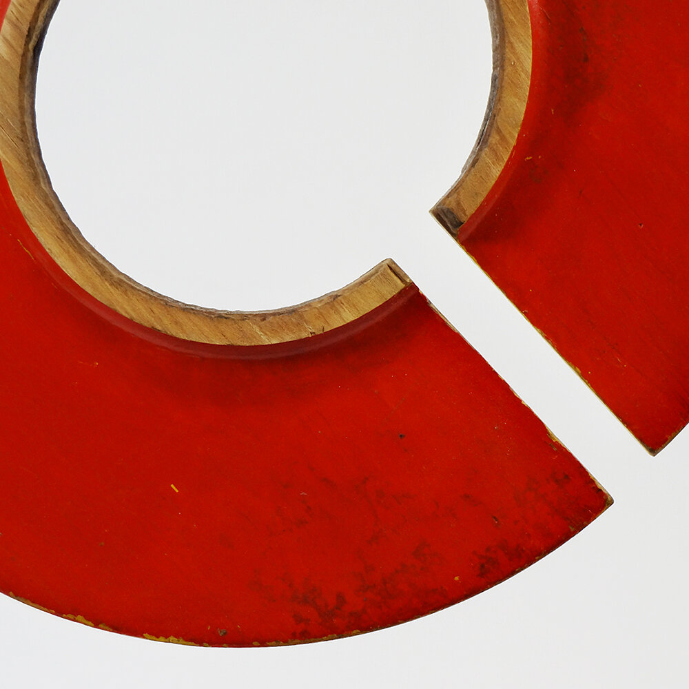 Tabletop Sculpture with Wooden Foundry Molds Closeup