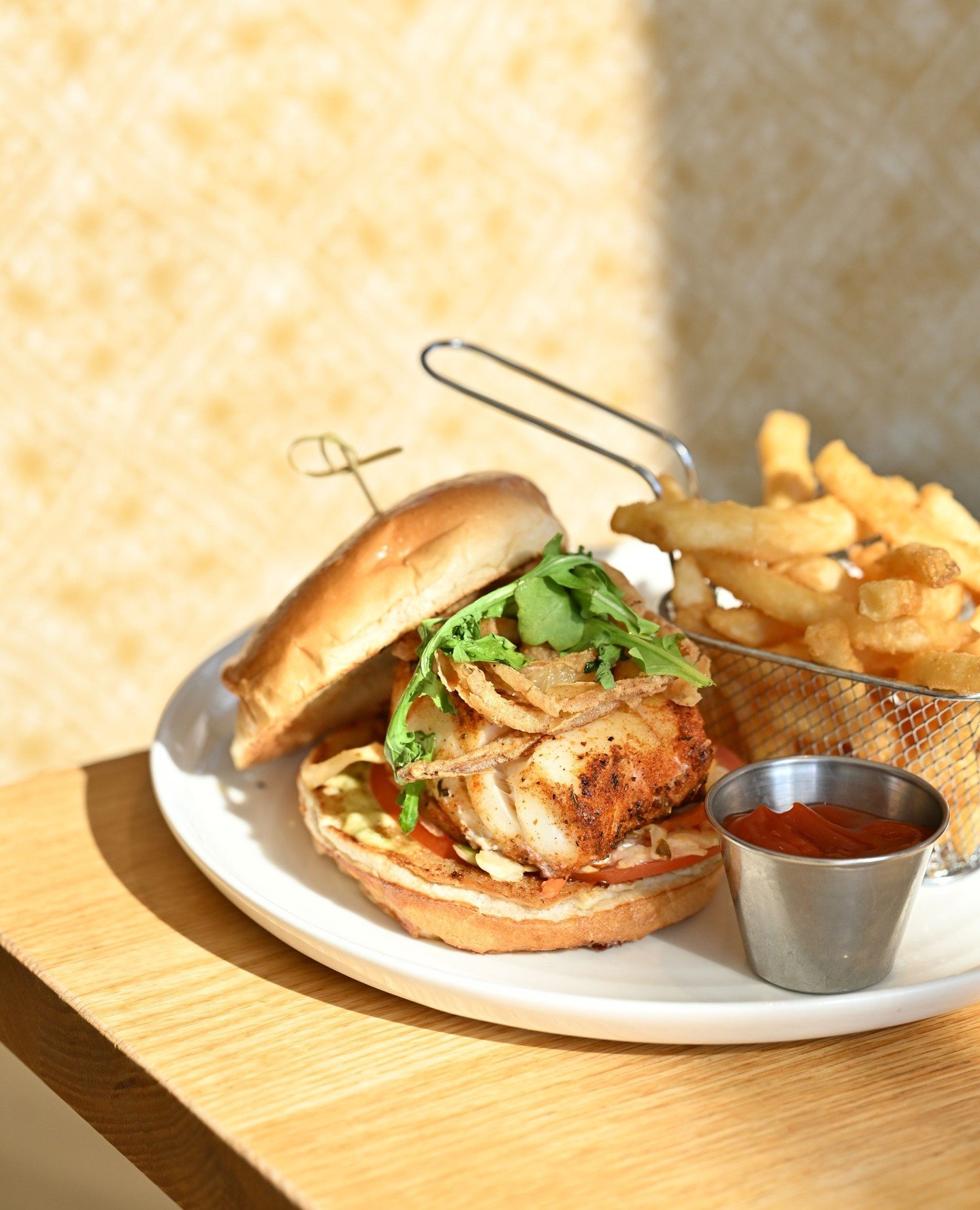 Lunch that strikes the perfect balance&mdash;fresh, flavorful, and satisfying.⁠
⁠
Our Blackened Cod Sandwich brings just the right amount of spice, layered with crisp slaw, tomato, arugula, and tartar on a brioche bun. Finished with golden onion ring