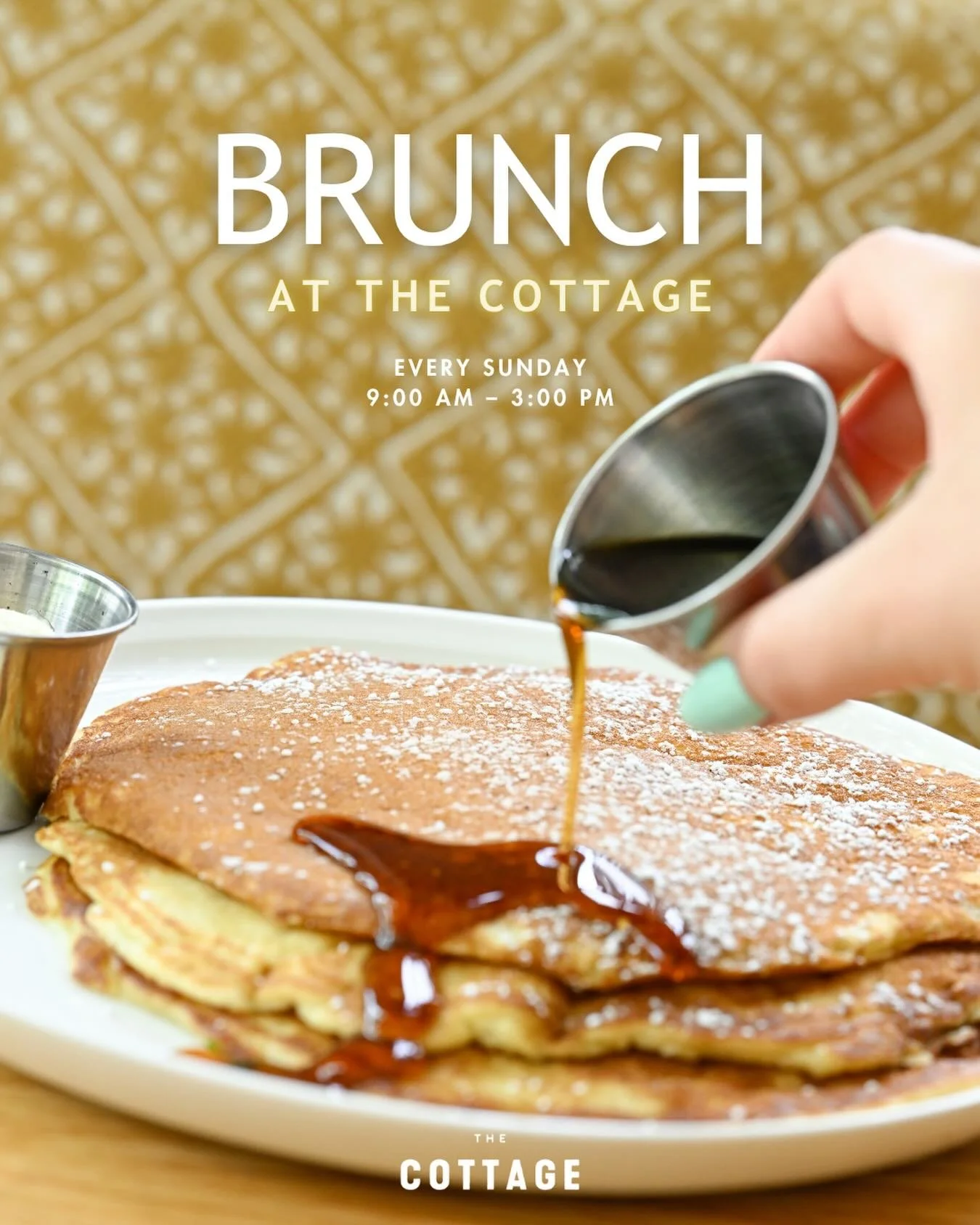 Make it a Sunday tradition! ☀️🍳🥞 Brunch at The Cottage Wellesley, every Sunday | 9:00 AM &ndash; 3:00 PM 🥂🍓🍴