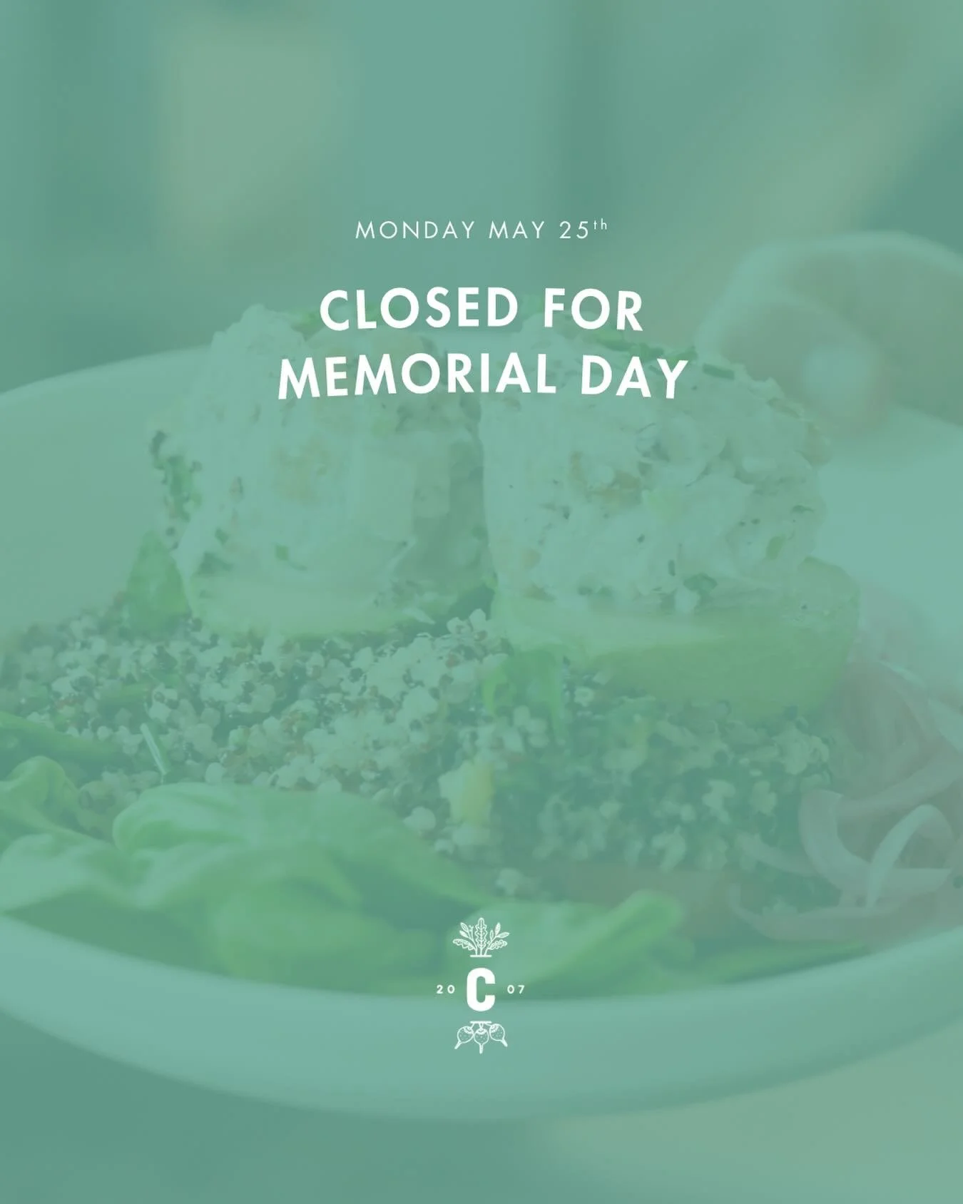 This Memorial Day, we remember and honor. 🇺🇸 The Cottage Wellesley is closed today. See you tomorrow!