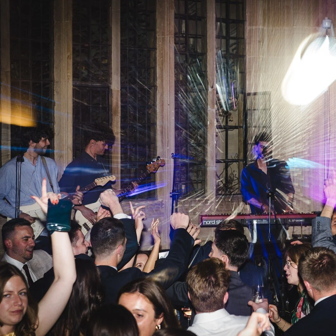 Stunning day at @bodleianlibraryweddings in Oxford for Rebecca and Liam's wedding. Thanks for including us! 🎸🥳🪩

Venue @bodleianlibraryweddings
Photography by @weddingsbynicolaandglen
Dress &amp; Hair Accessories by @carolinecastigliano
Florals @b