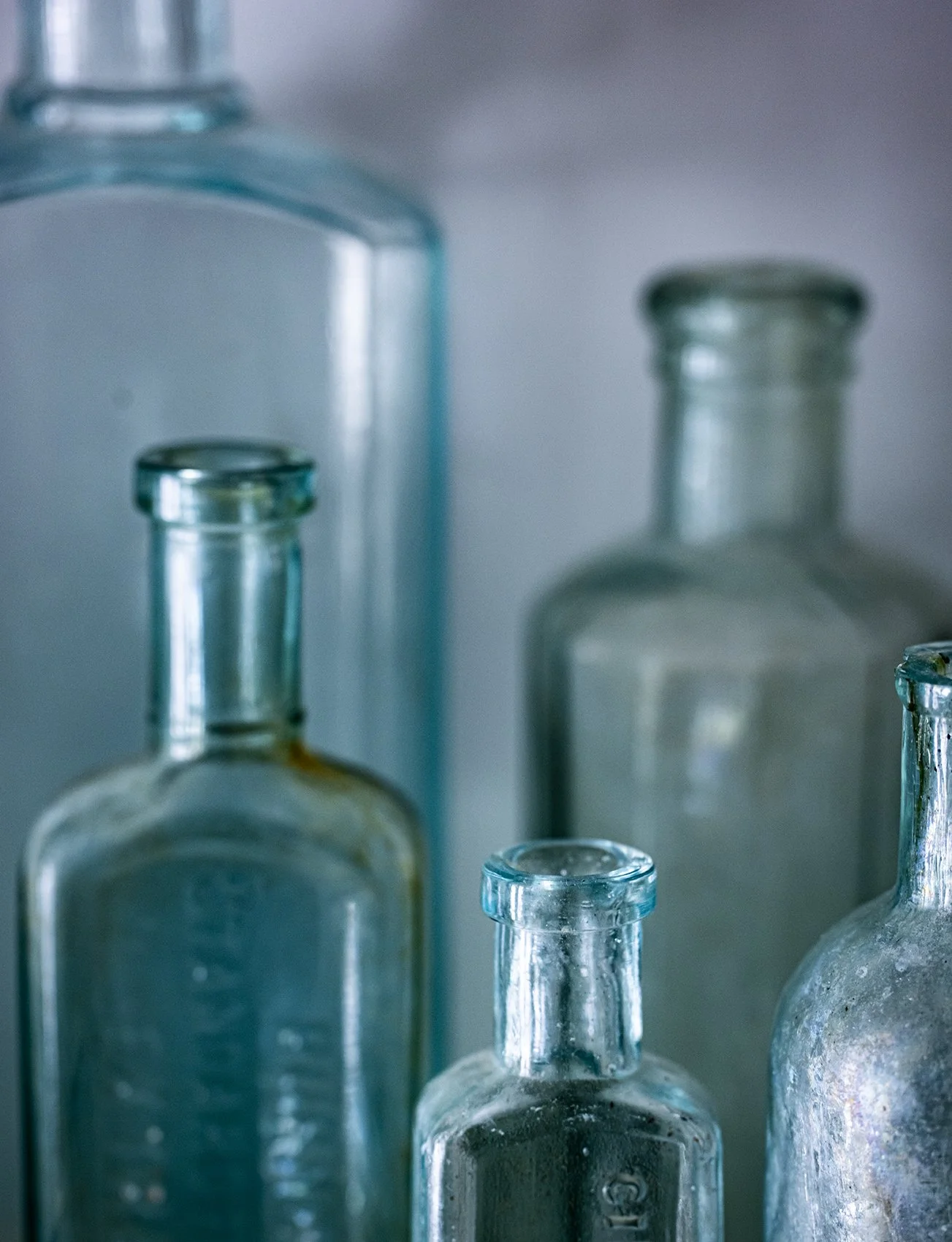 Still life of vintage bottles