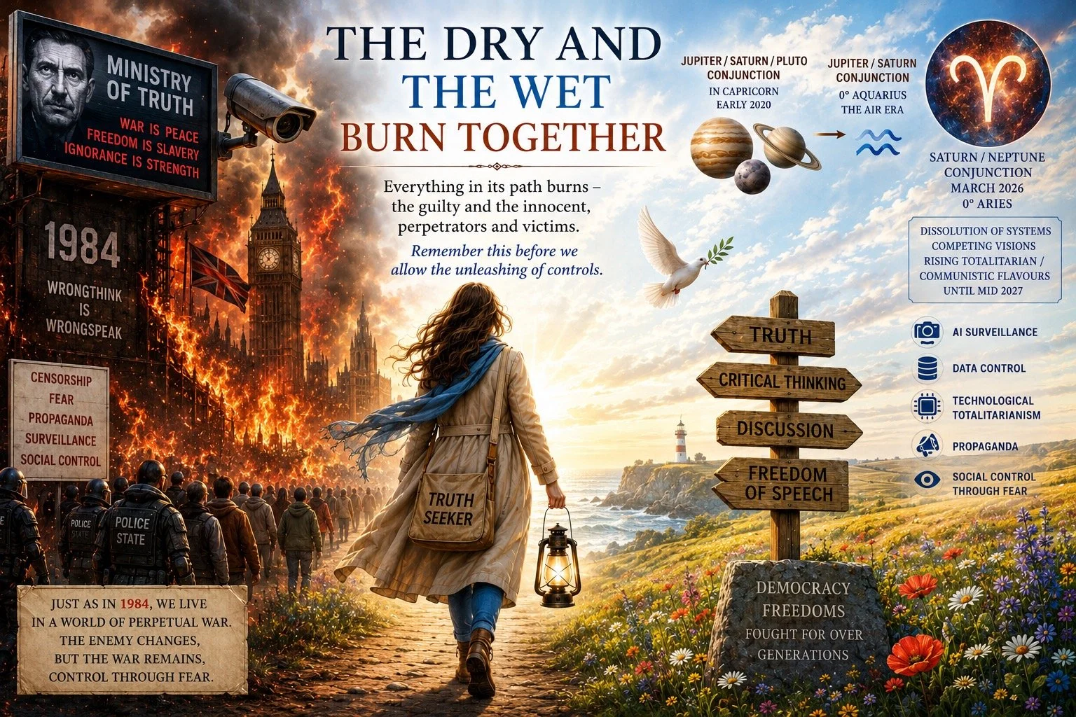 The Dry and the Wet Burn Together