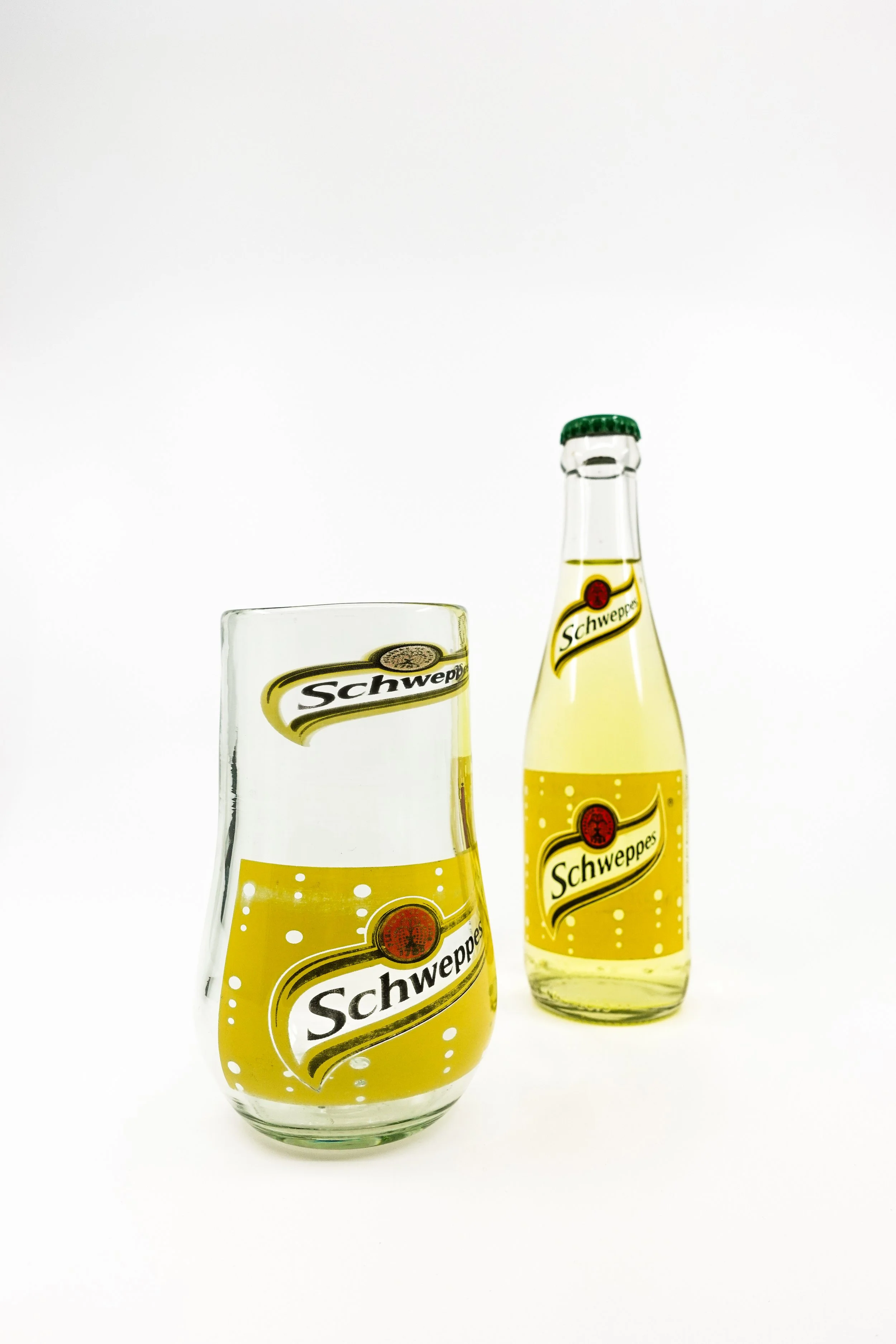 Upcycle schweppes bottle glass