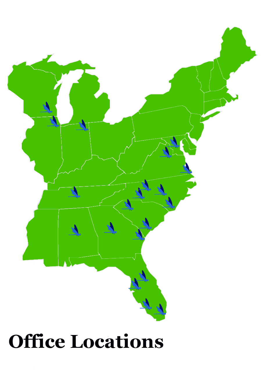 Dragonfly Stormwater and Pond Management Service Map