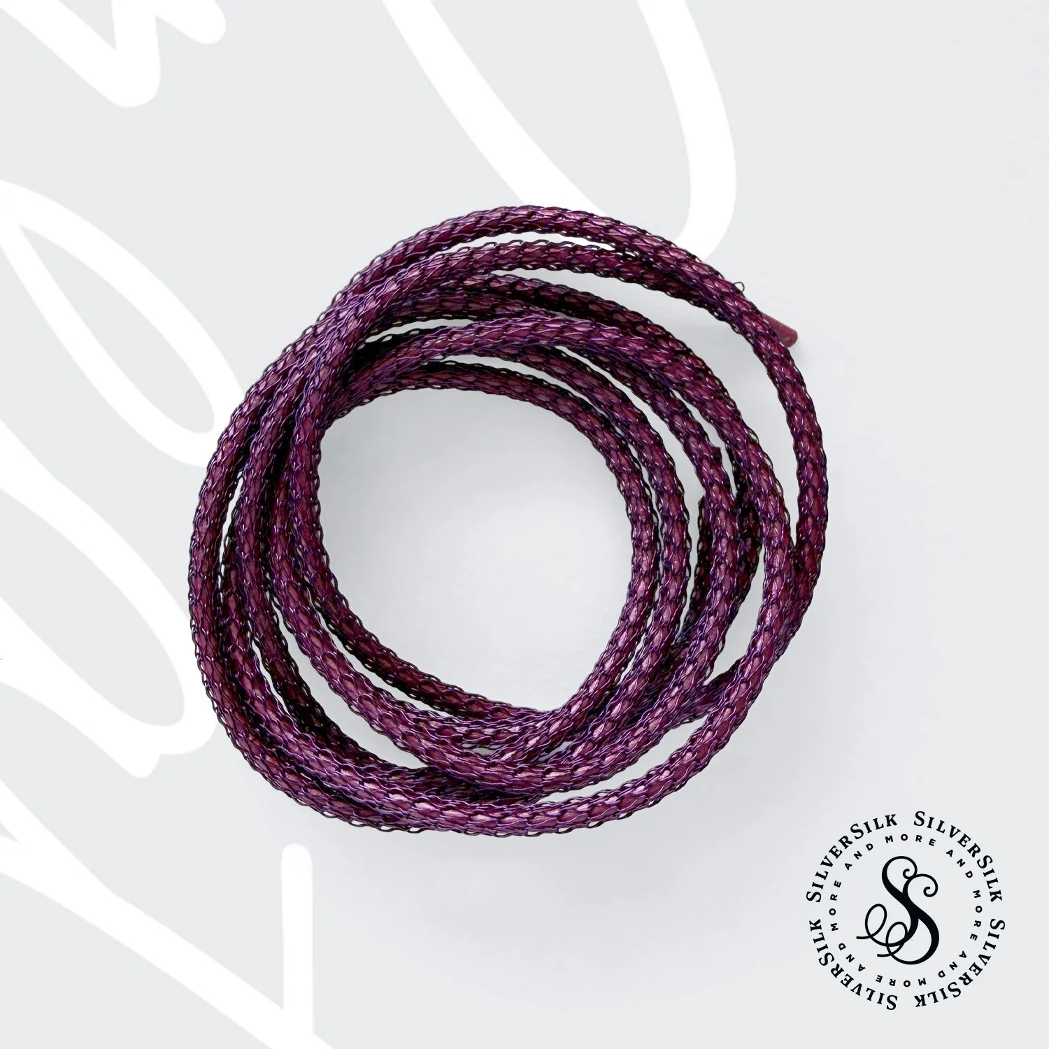 Purple Mini Knitted Leather Chain
