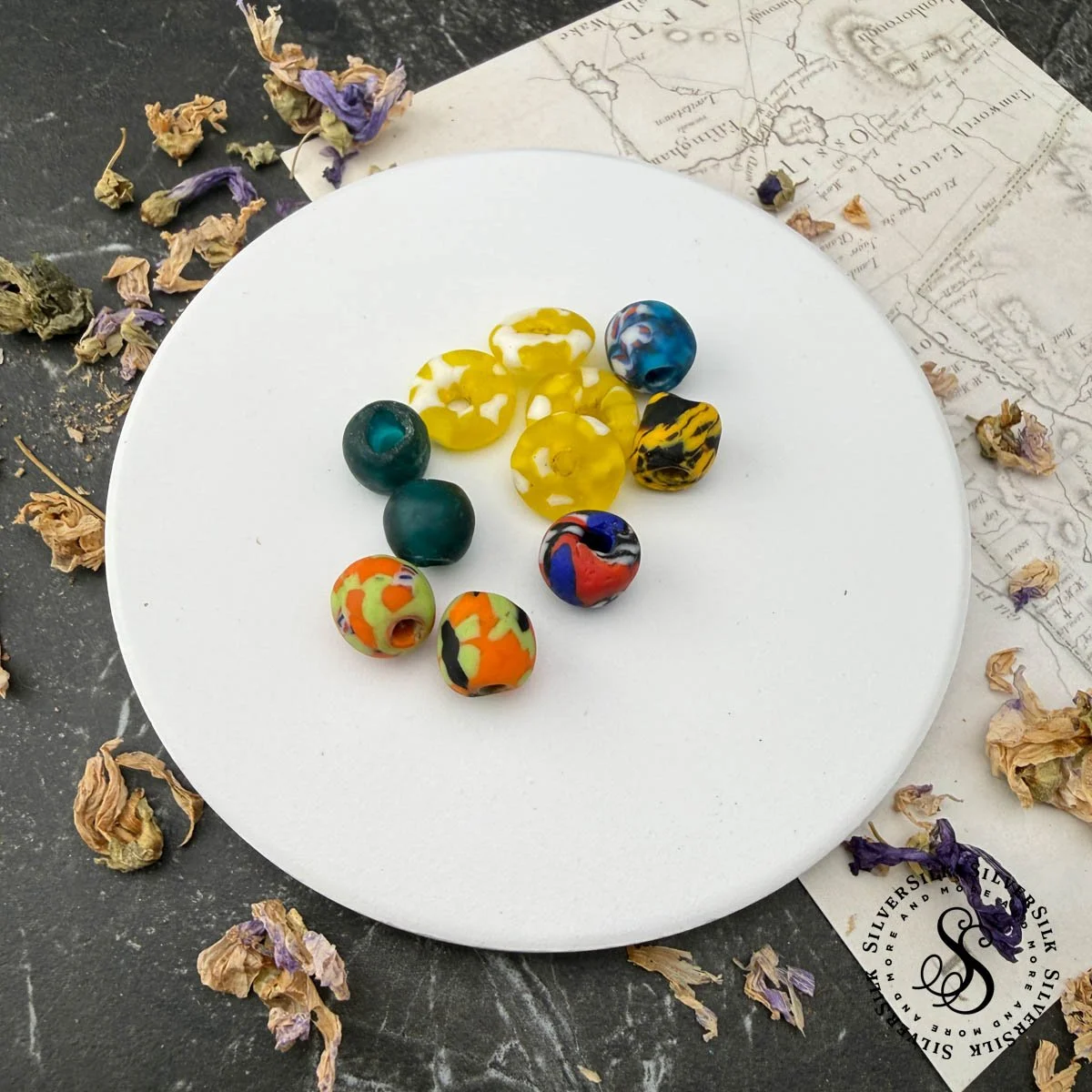 8mm - 12mm African Glass Bead Mix