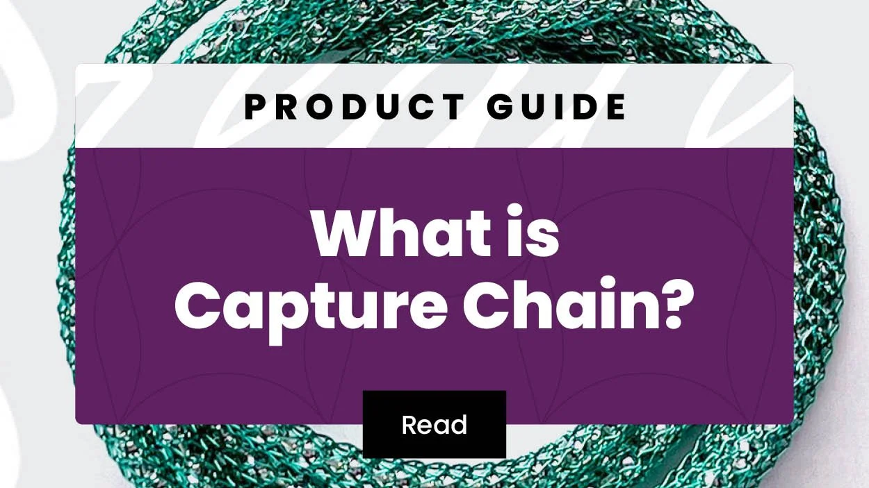 A promotional graphic for a product guide titled 'What is Capture Chain?' with a button labeled 'Read' on a purple background.