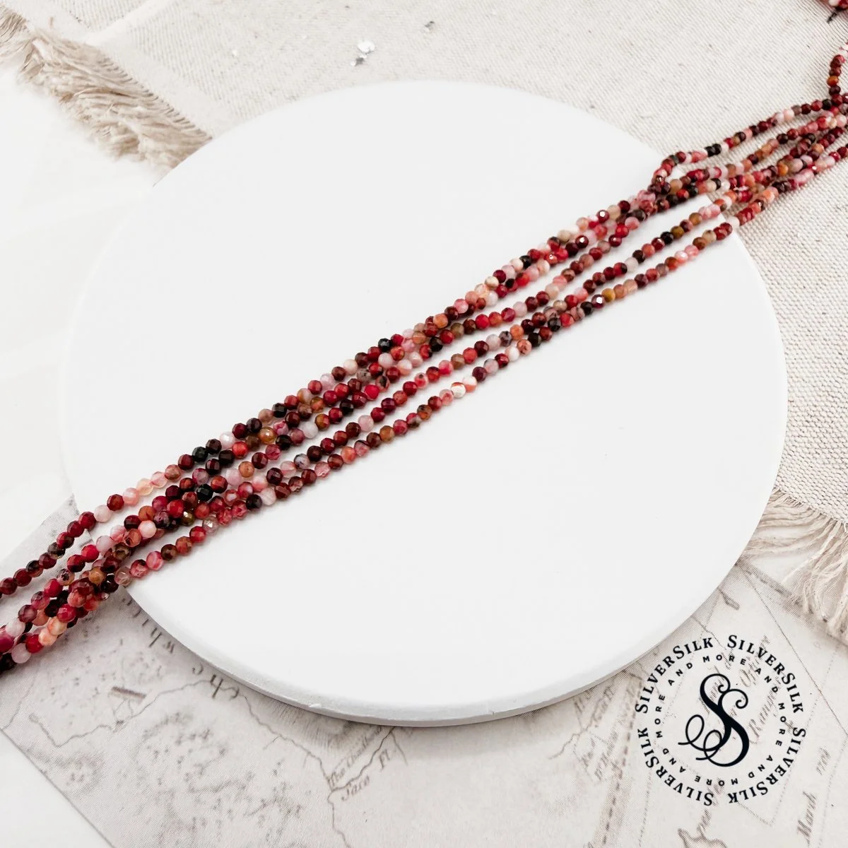 2mm Micro-faceted Carnelian Gemstone Strand - 15in Strand
