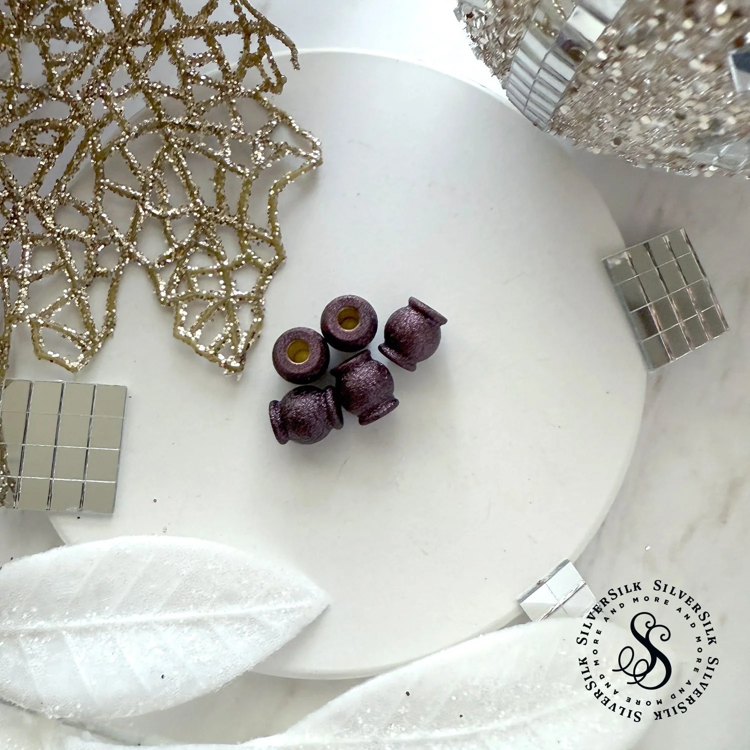 10x6mm Matte Plum 3mm Hole Grecian Vase Bead - 1pc Set