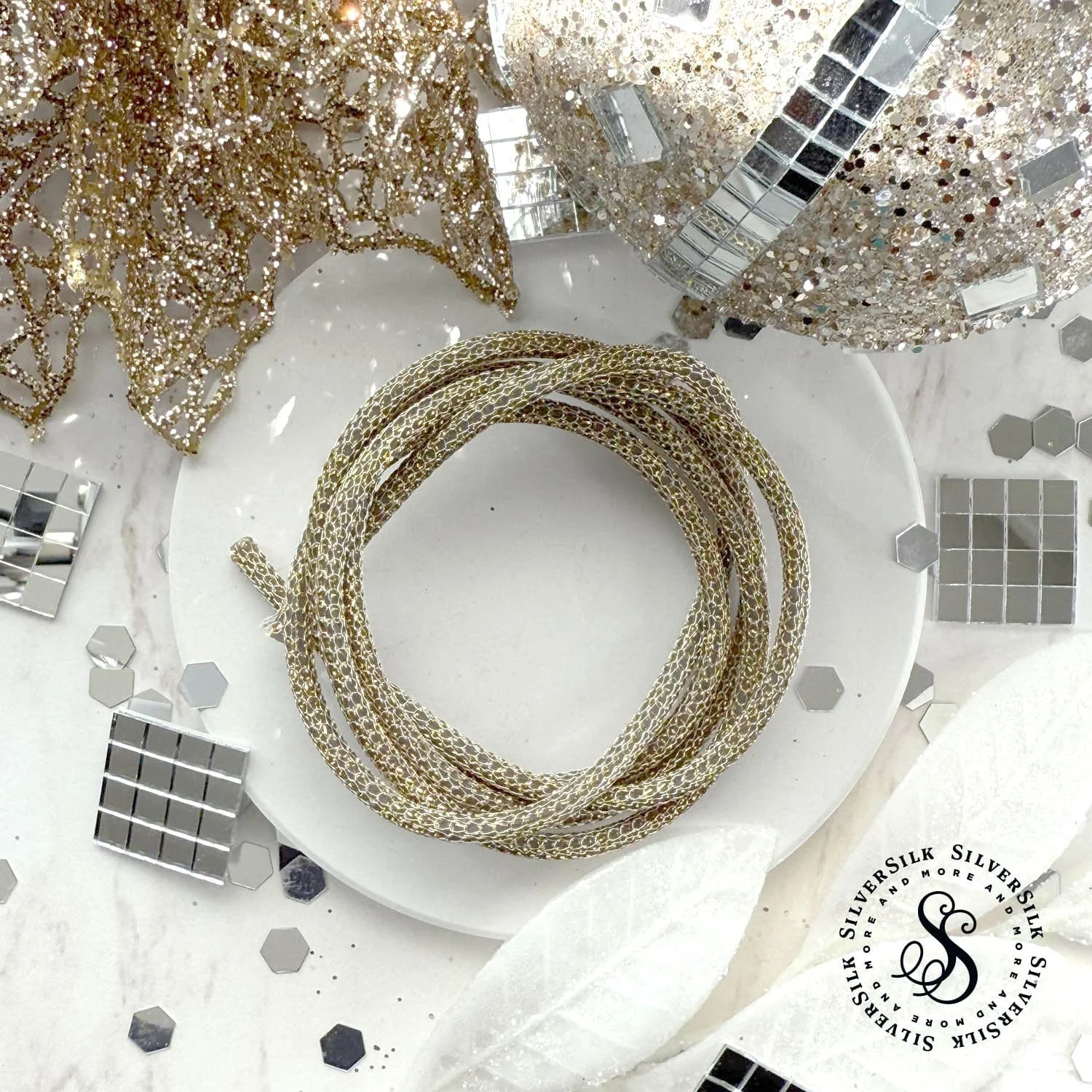 Champagne Pearlesque Chain - 3ft Spool