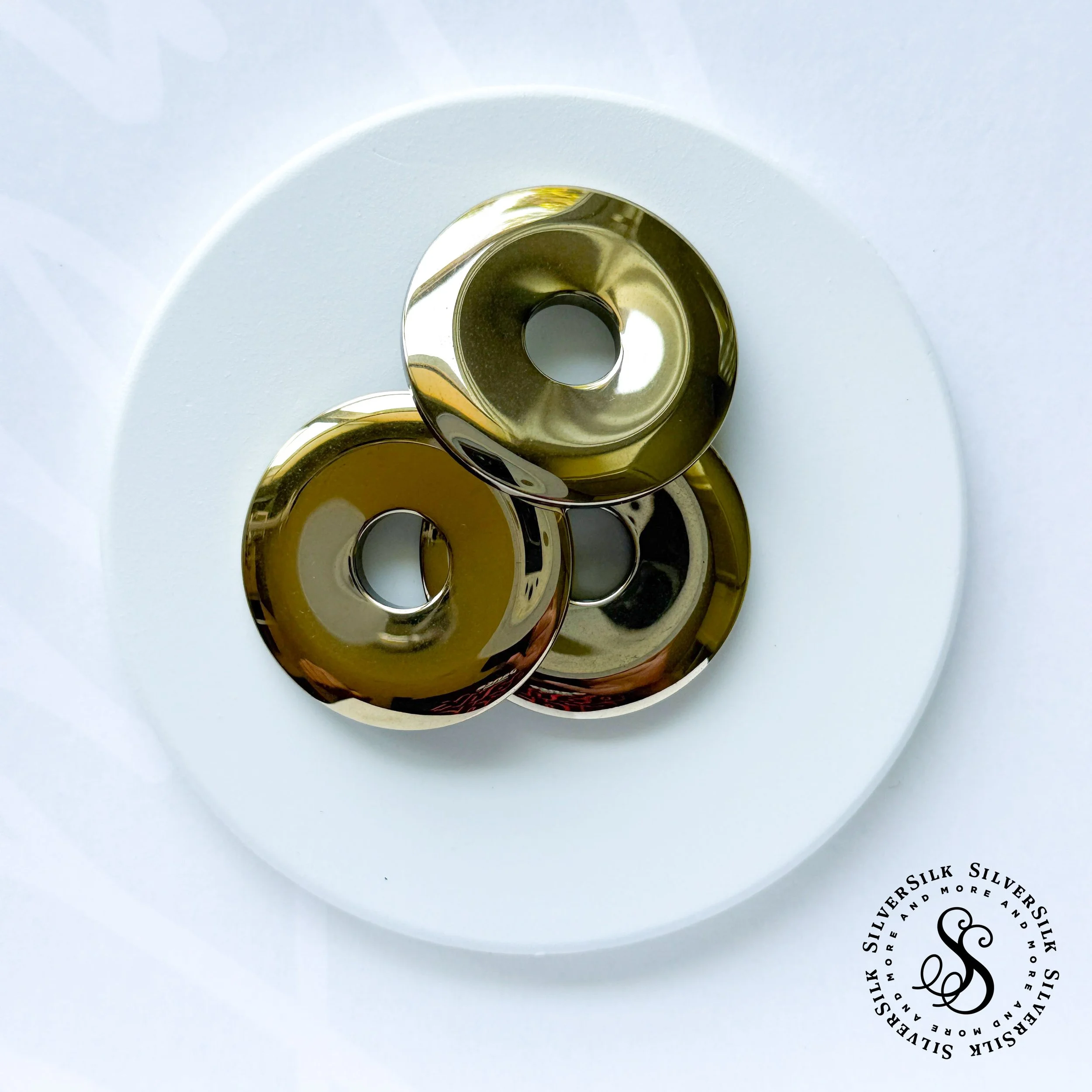 40mm Champagne Gold-plated Smooth Hematite Donut Pendant - 1pc set