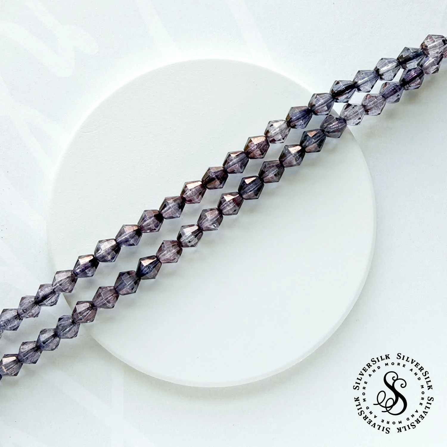 8mm Purple Luster Bicone Czech Glass Beads - 8in Strand.jpg
