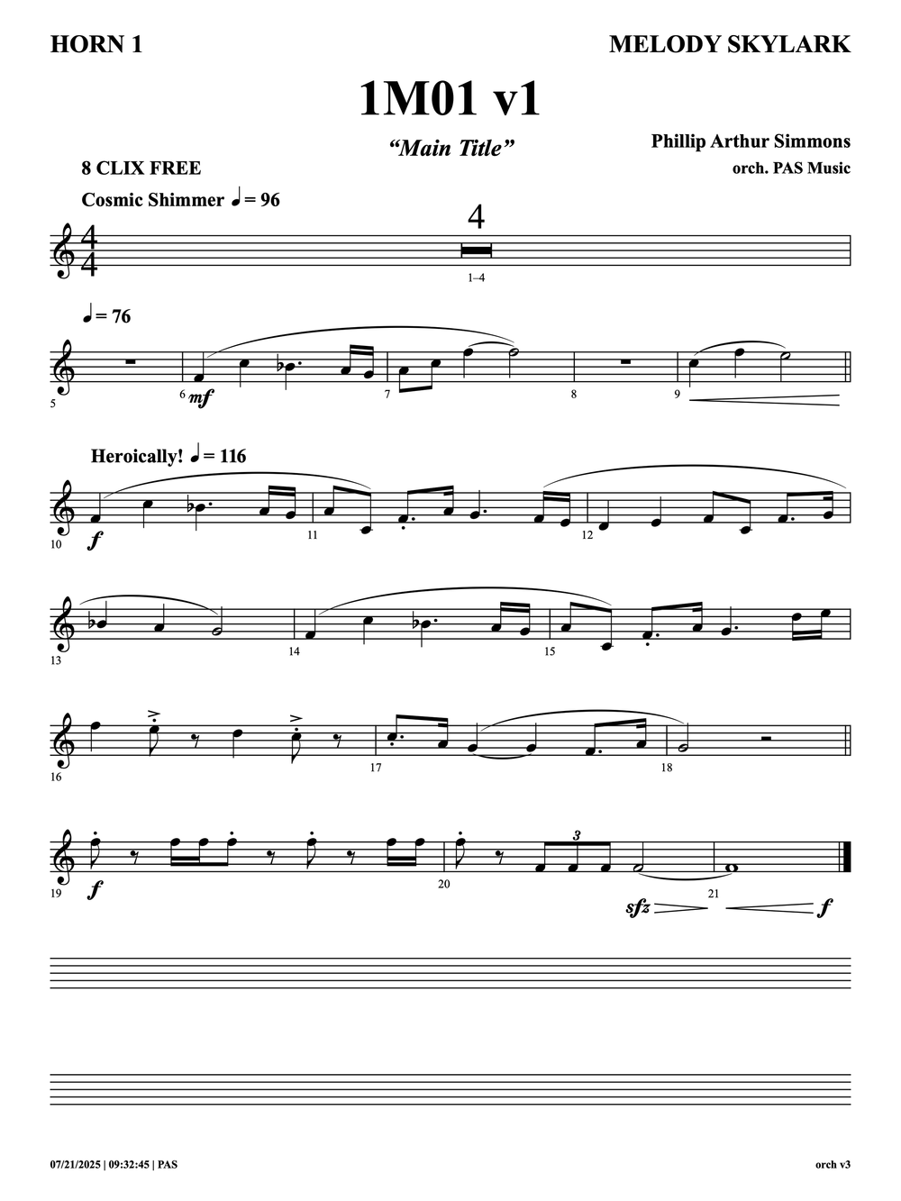 Dorico Film Score Template — PAS MUSIC