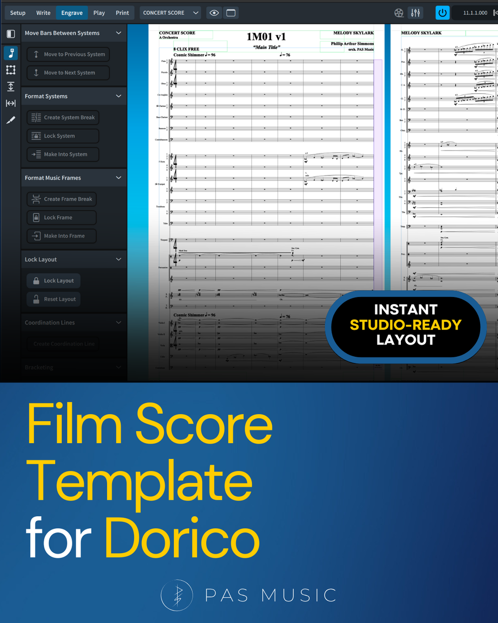 Dorico Film Score Template cover