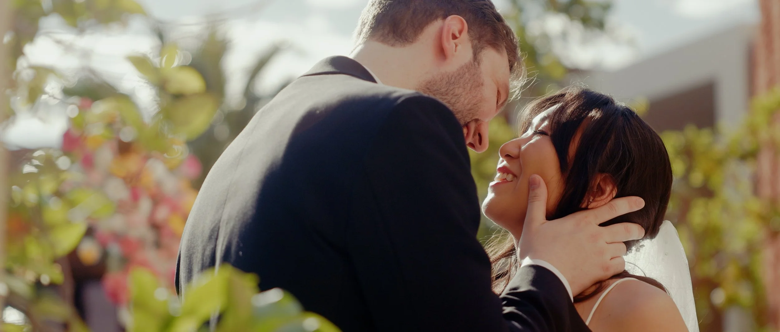 Romantic outdoor wedding portraits at Red Rock Casino Resort in Las Vegas.