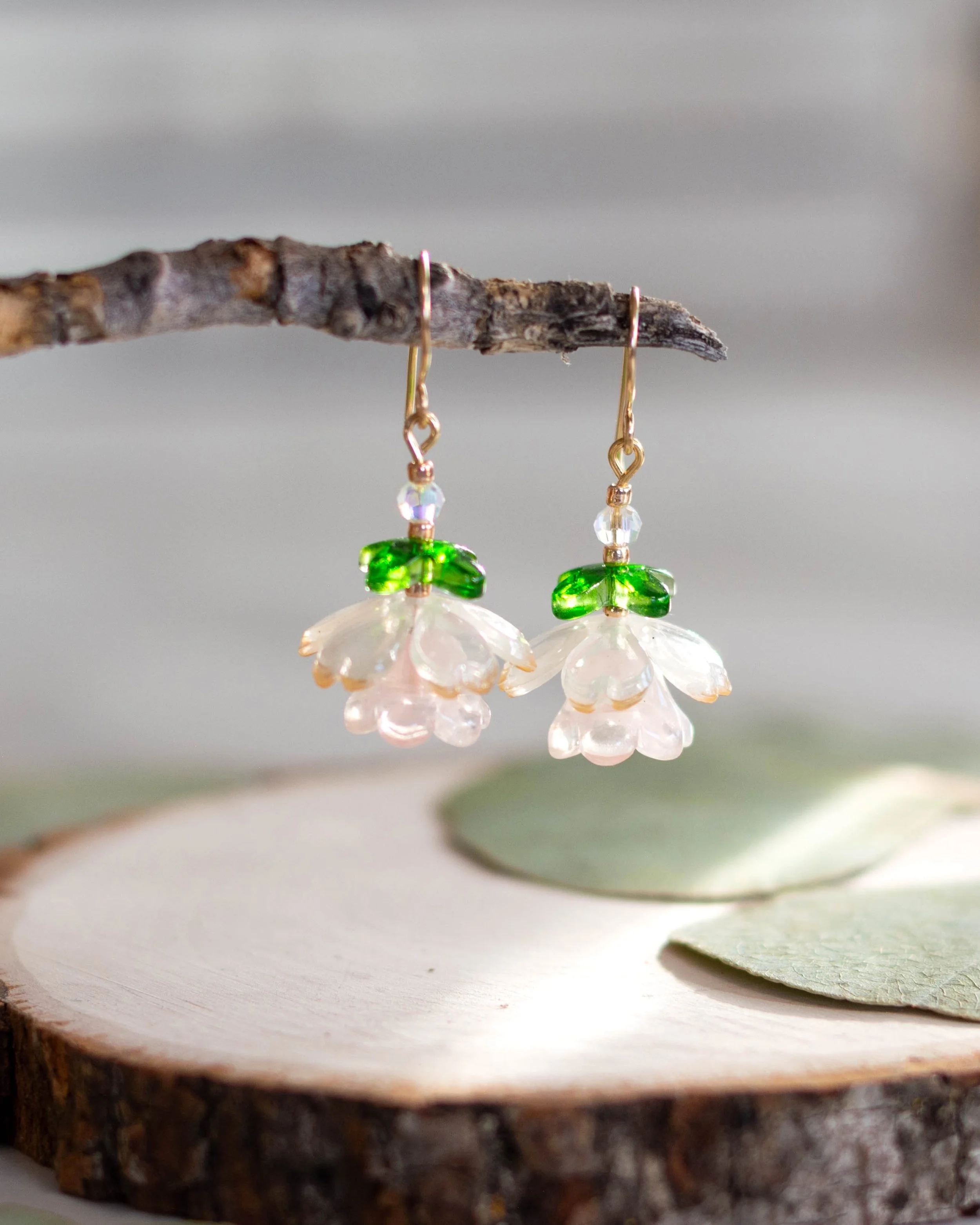 Floral Fairy Earrings - White