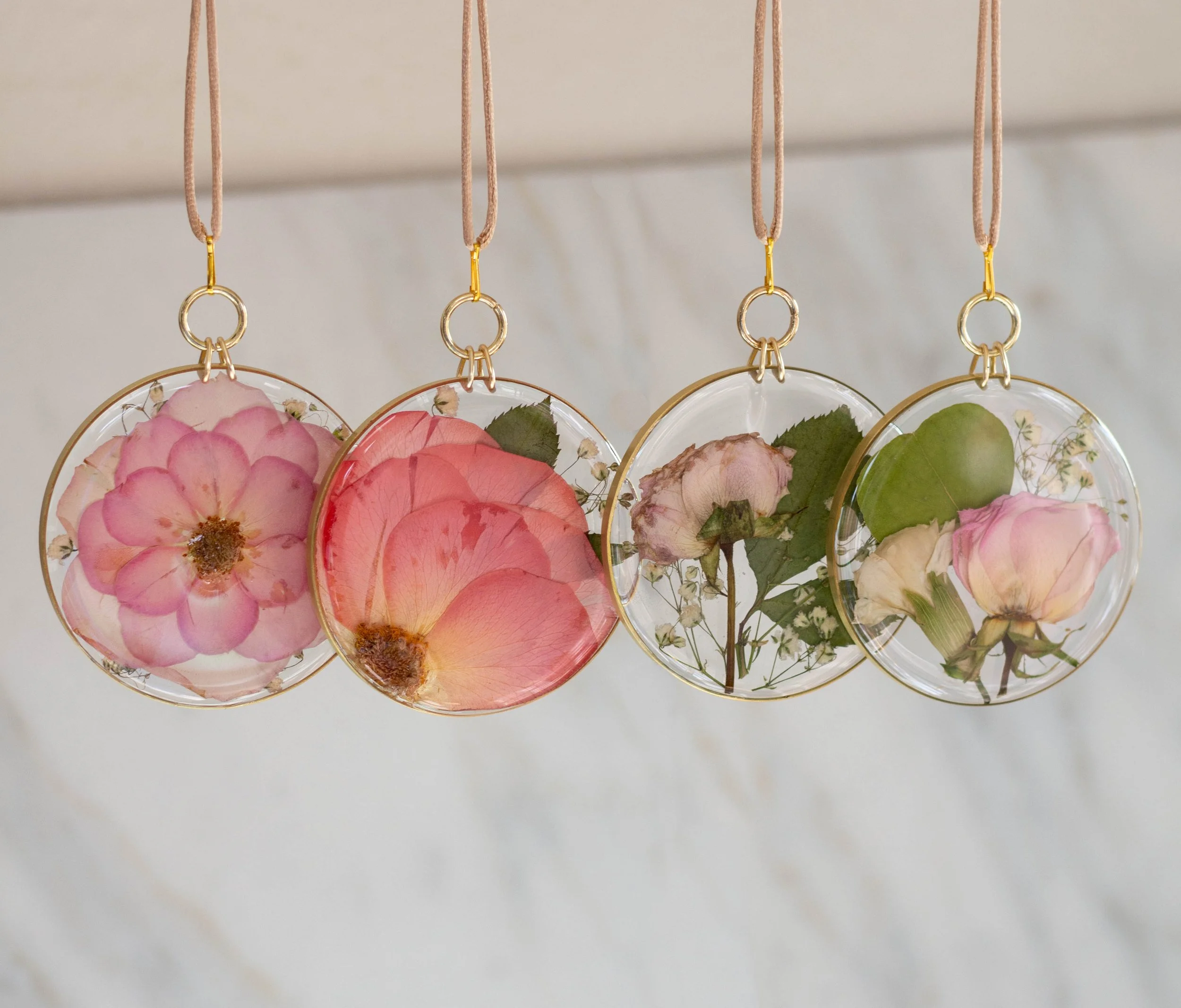 3" brass circles with resin