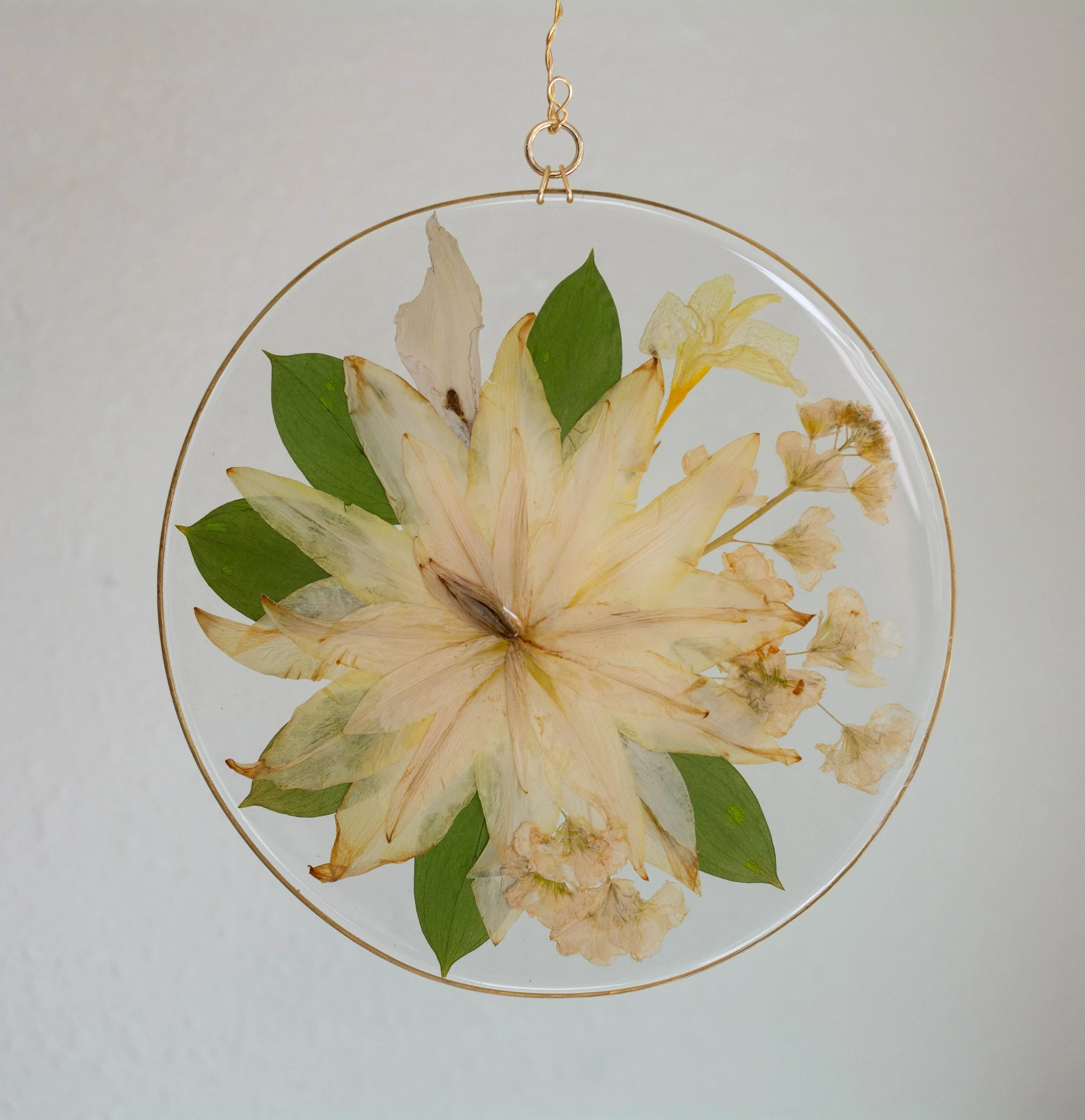 8" brass circle with resin