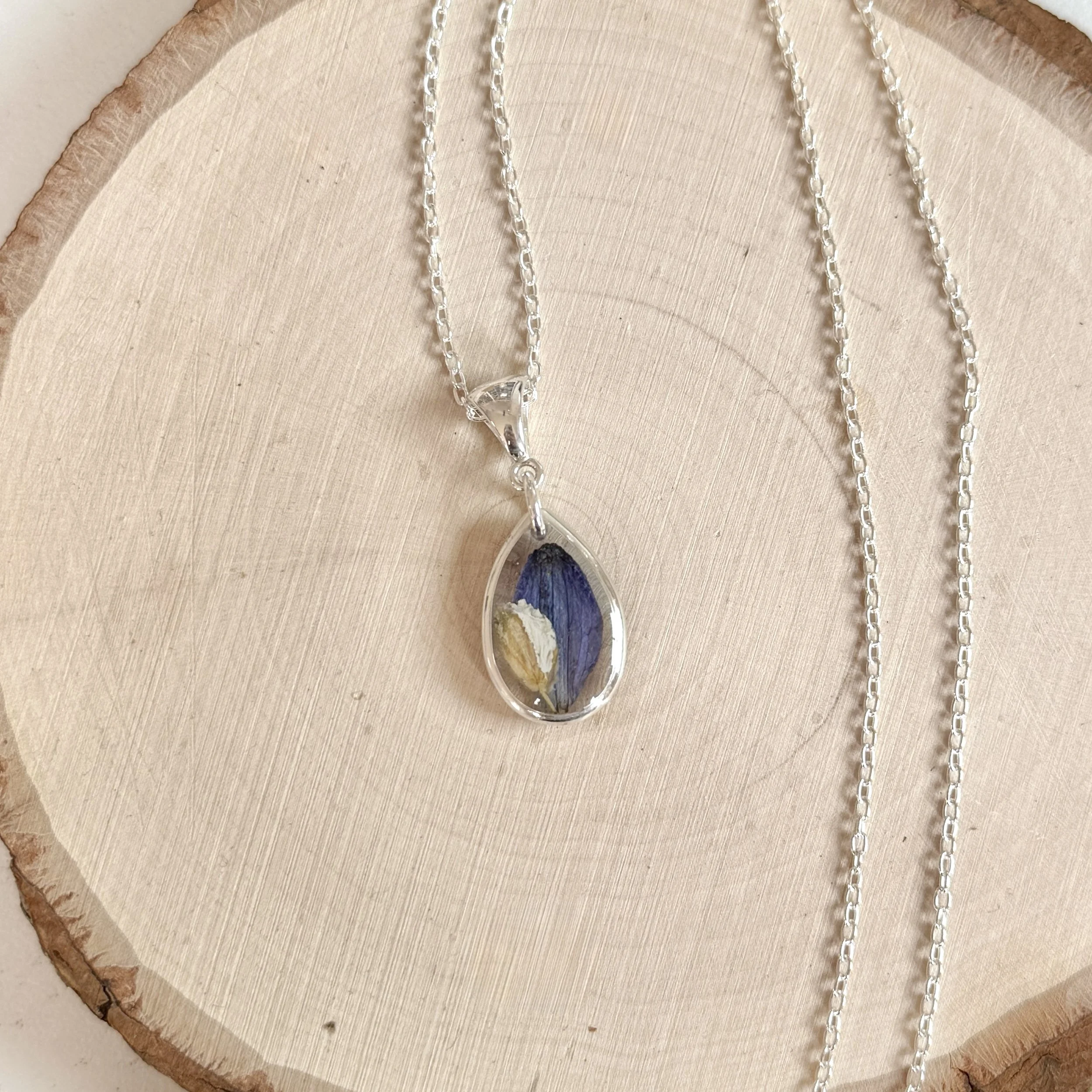 1/2" teardrop, sterling silver