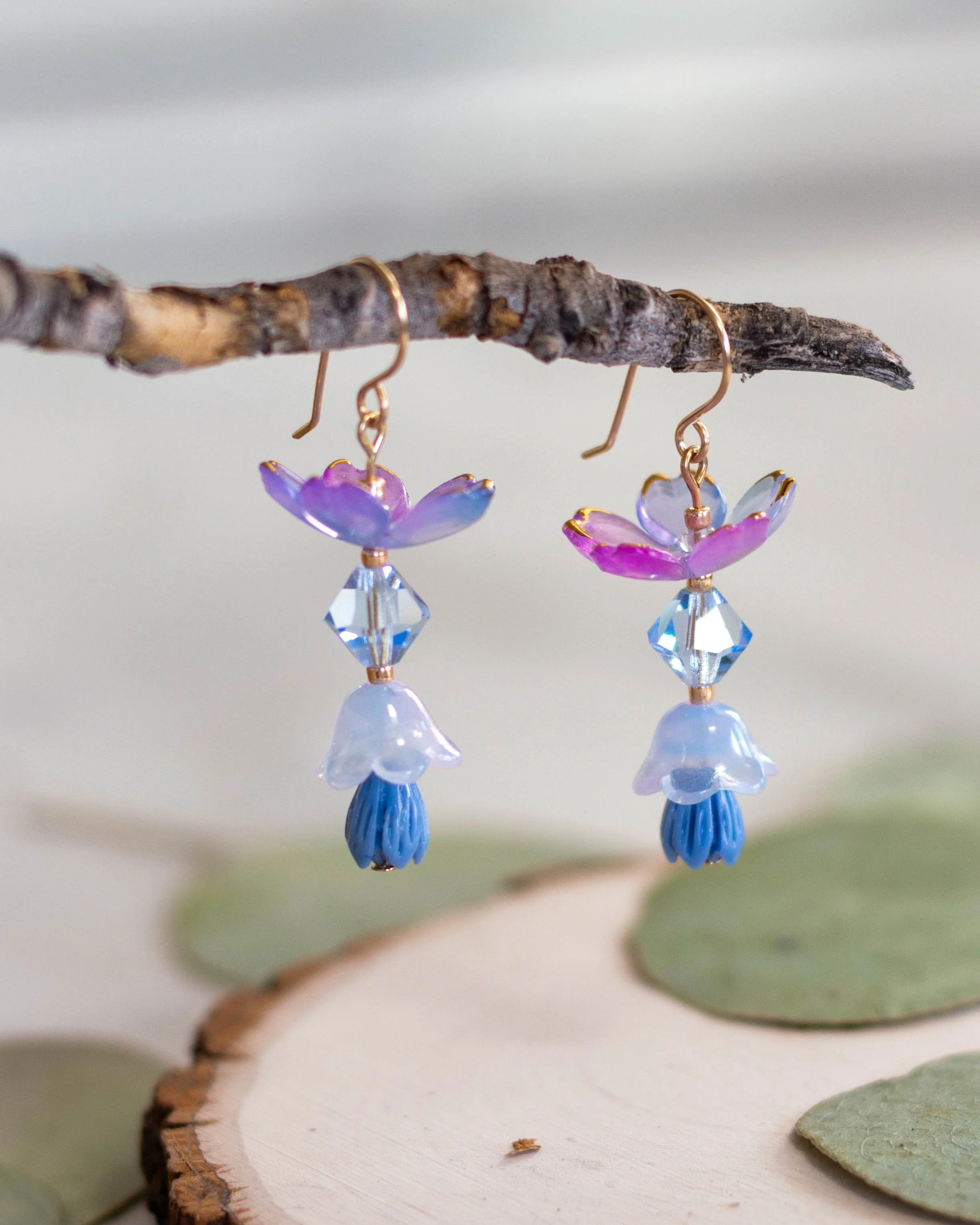 Floral Fairy Earrings - Periwinkle