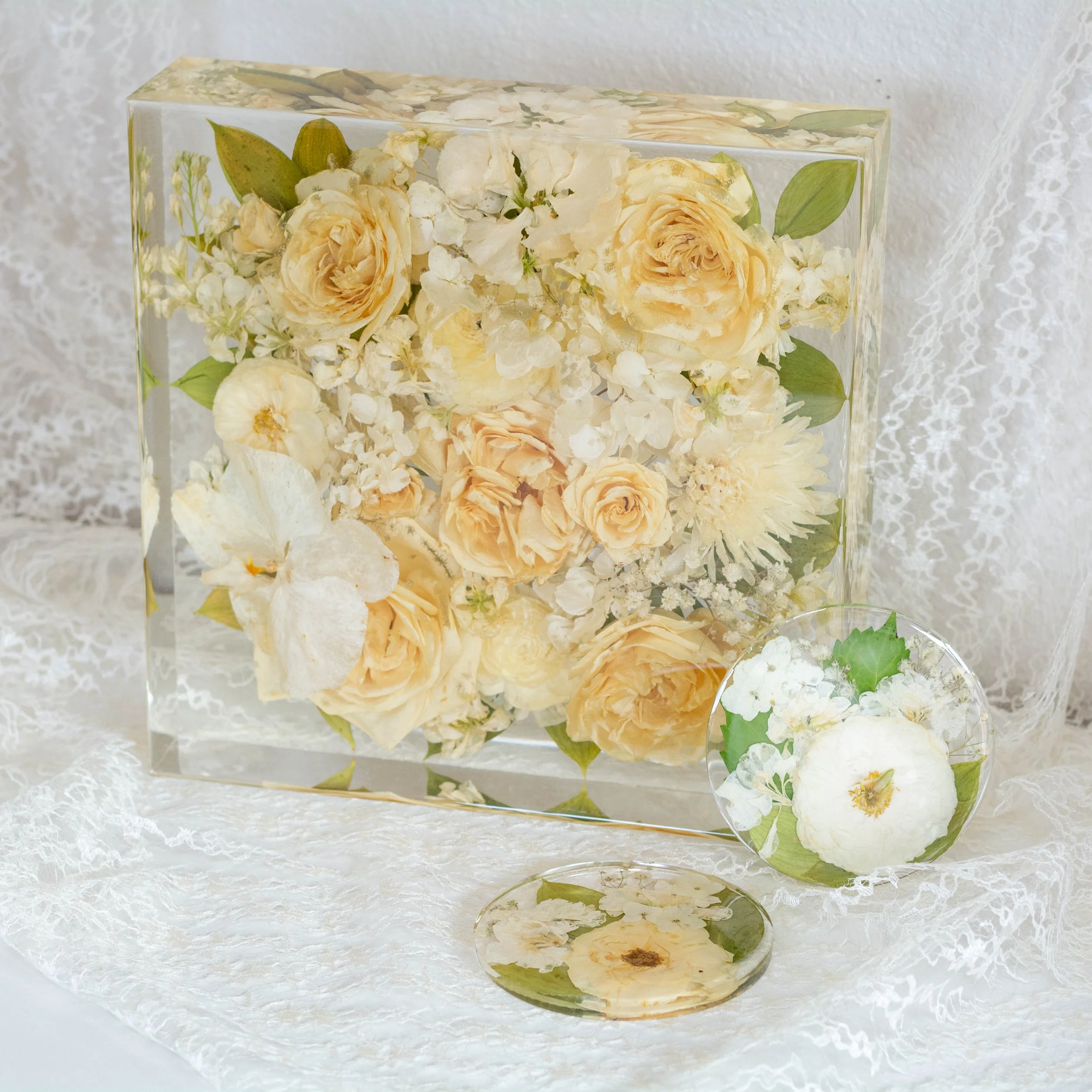 10x10 resin block, plain edge coasters