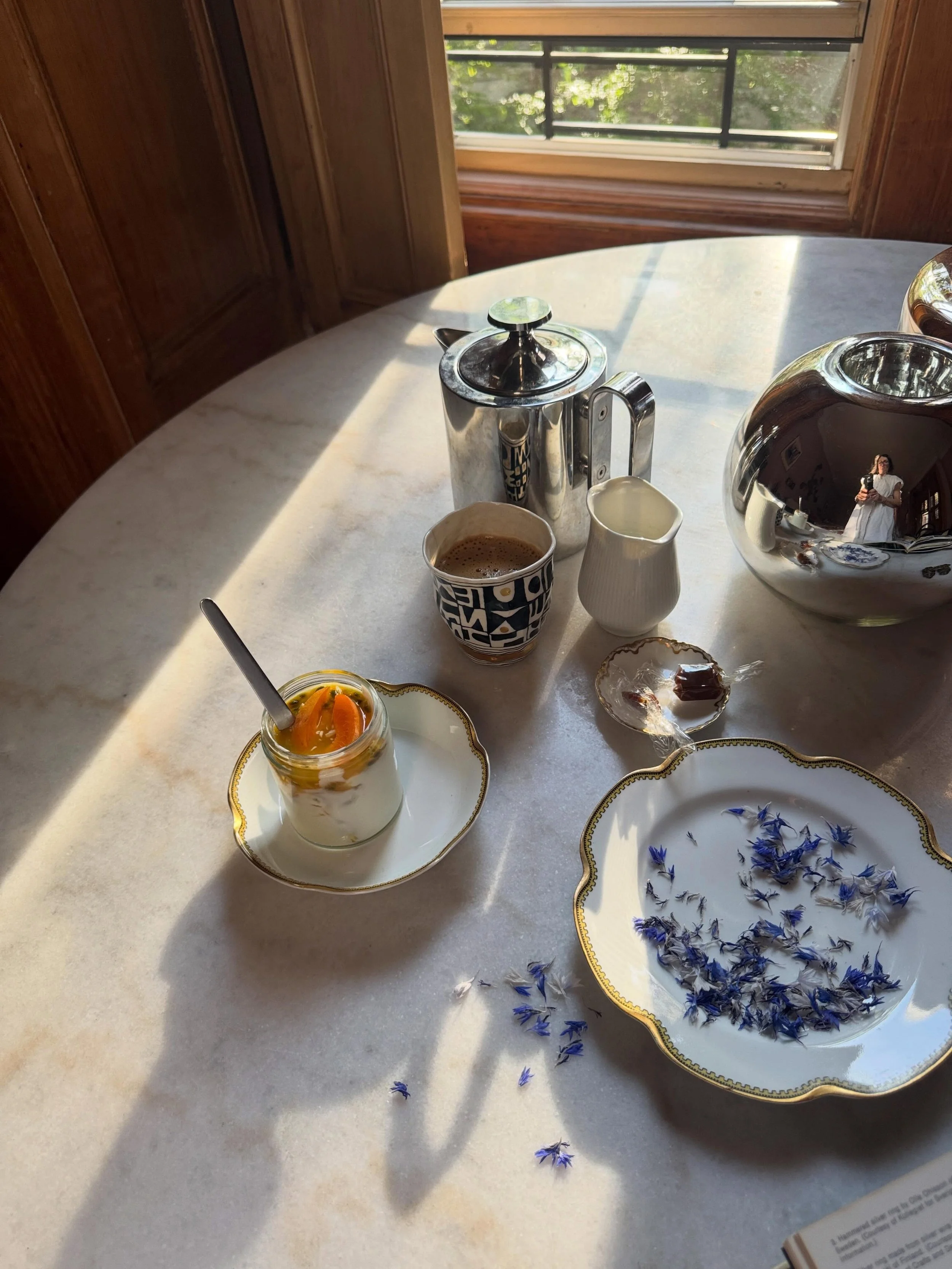 I always wake up too early especially in summer when the light beams through my shutters .. too many projects on the go .. painting , fixing the fireplace . Drying my cornflower petals , looking through old books . Zooms are coming later . I love thi