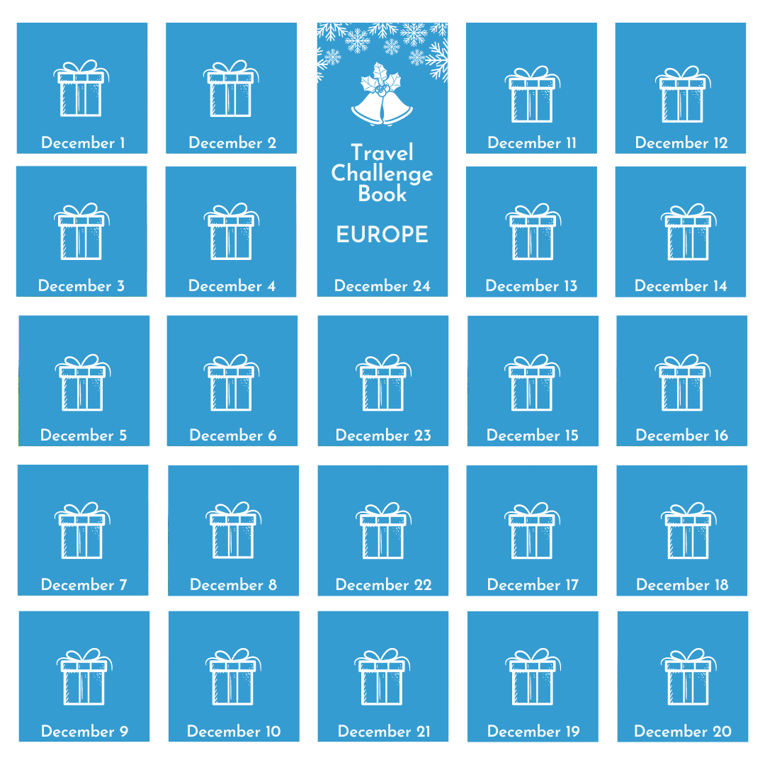 Digital Travel Bucket List Advent Calendar 2022. Best Places to Visit in Europe in 2023.