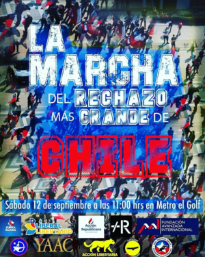 Varias organizaciones convocan a una nueva marcha patriota por el #RECHAZO este sábado a las 11 horas