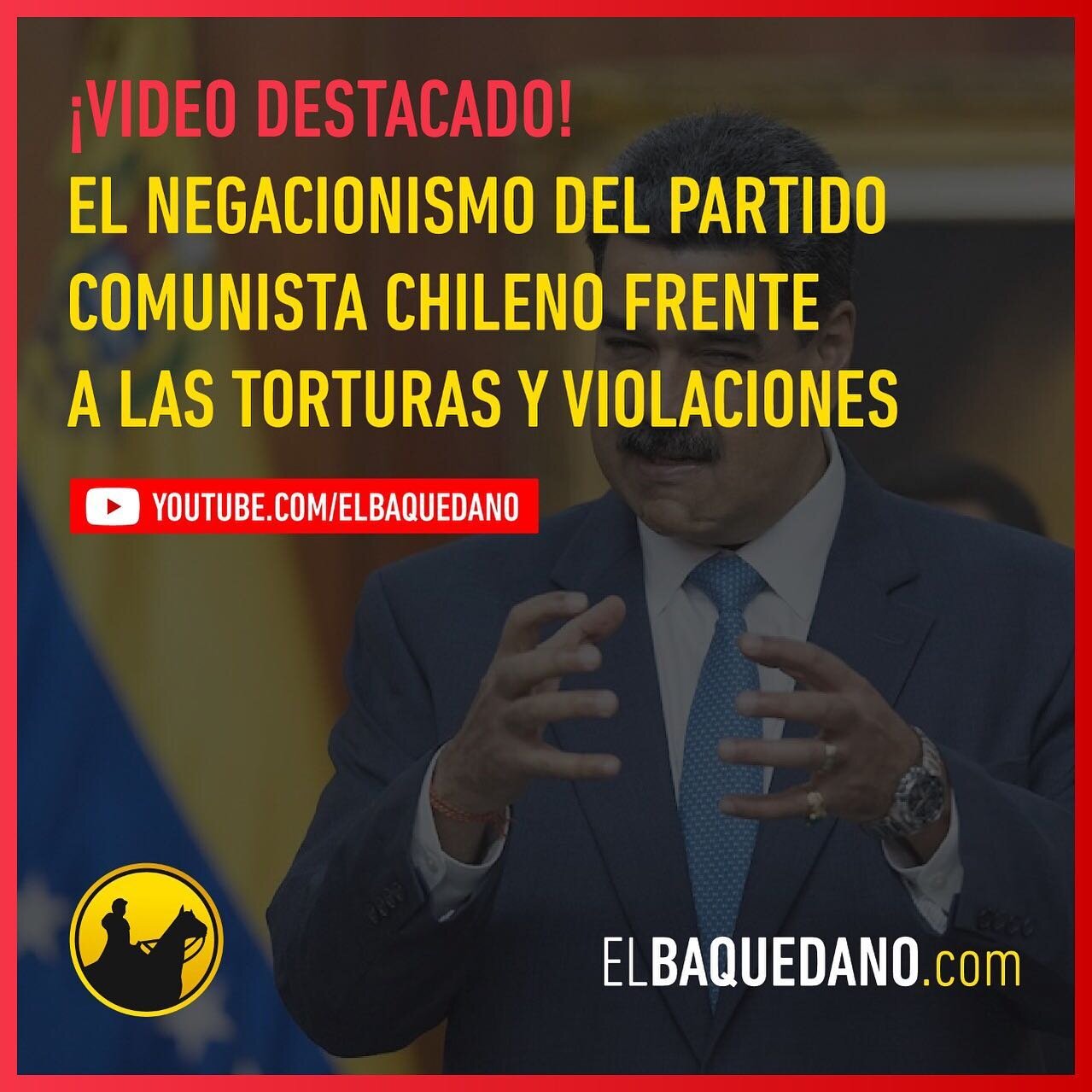 ¡Video destacado! El negacionismo del Partido Comunista chileno tras la tortura y las violaciones de DDHH. Puedes encontrar nuestro video en YouTube. . . #elbaquedano #maduro #partidocomunista #negacionismo #leymordaza