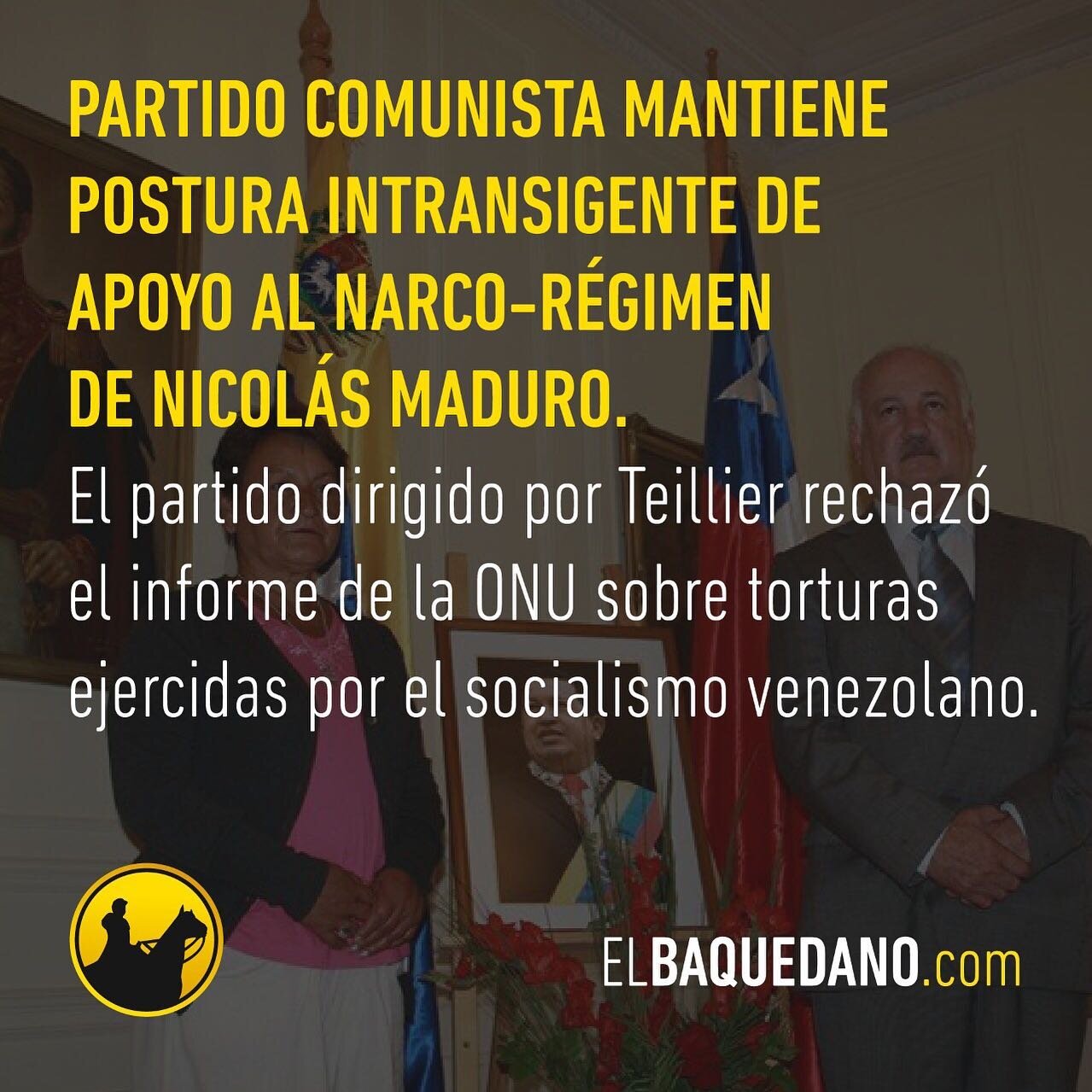 Un duro y constante negacionismo por parte del Partido Comunista de Chile al defender la narco dictadura vivida en Venezuela. Link de la nota completa en nuestra biografía. . . #partidocomunistachile #pcchile #elbaquedano #venezuela #narcodict